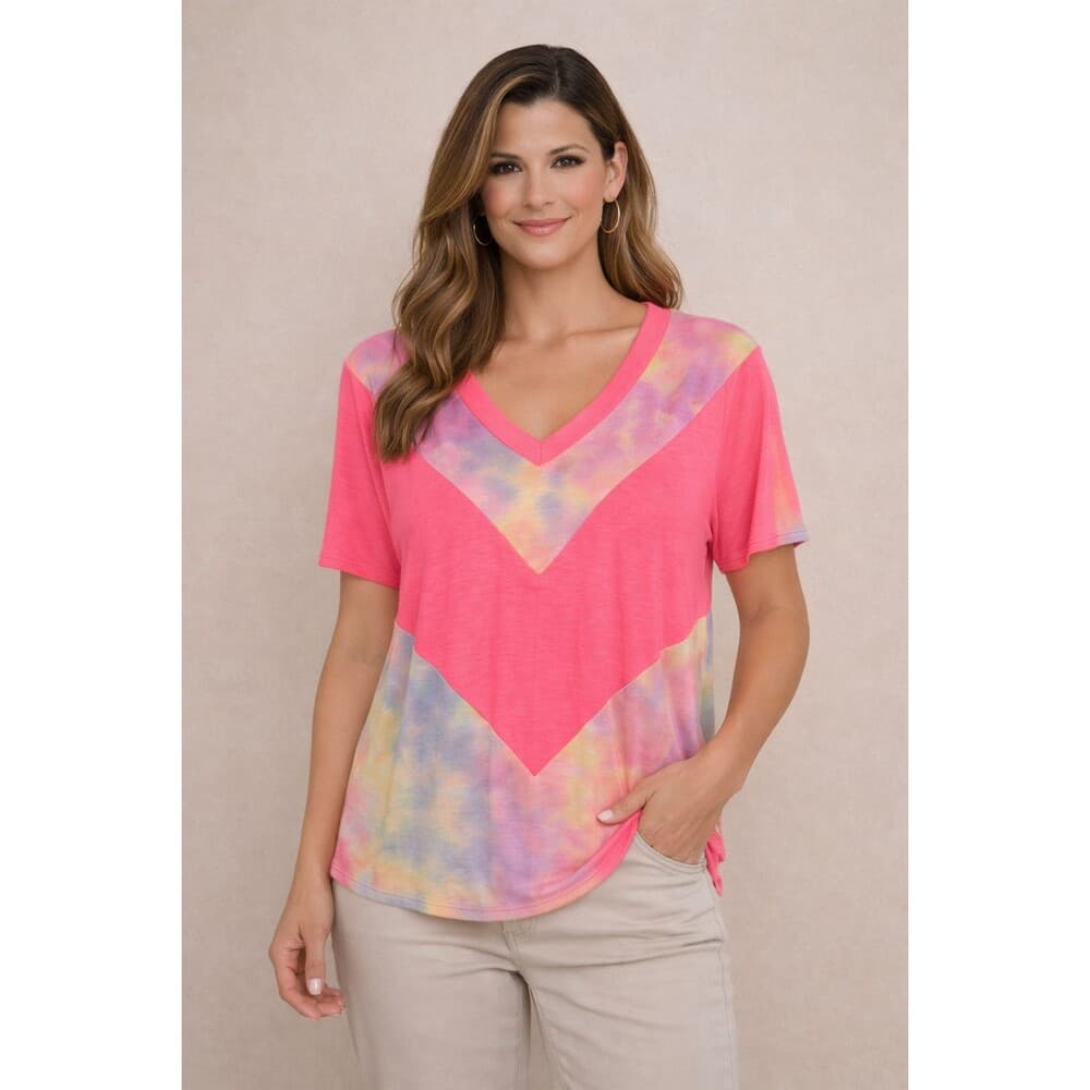 Tie-Dye Pocket Tee in Pink