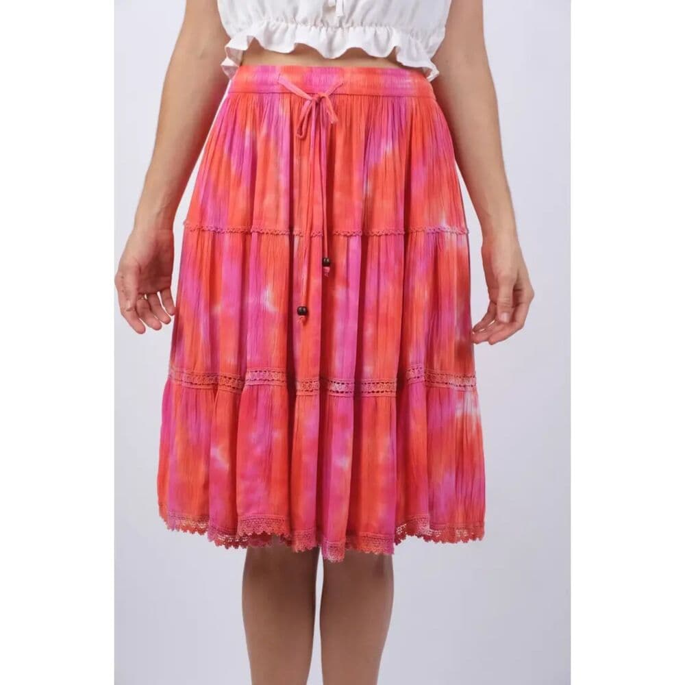 Hot Pink & Orange Mid Skirt - Thumbnail 4