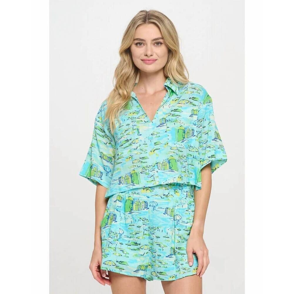 Shoreline Top in Blue - Thumbnail 3