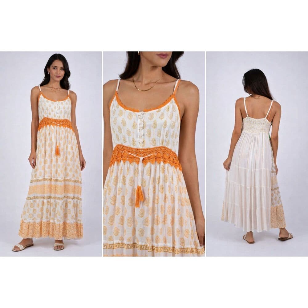 Indian Summer Blockprint Dress - Thumbnail 6