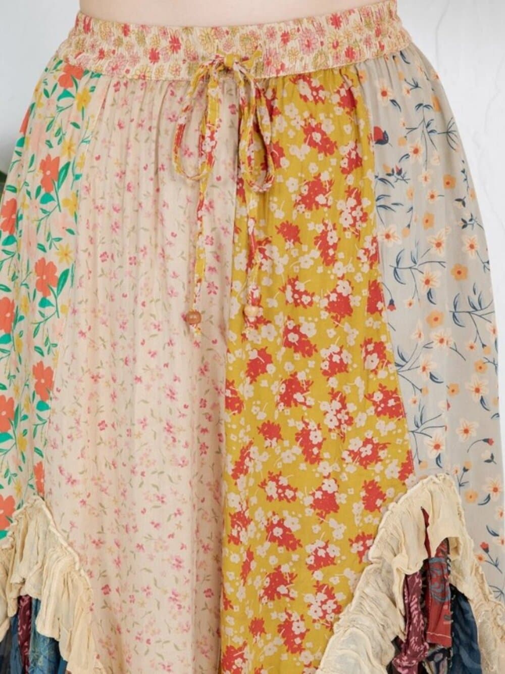 Bohoemia Mid-Length Skirt with Rayon Print - Thumbnail 5