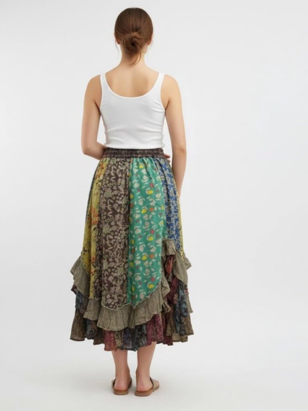 Bohoemia Mid-Length Skirt with Rayon Print - Thumbnail 9