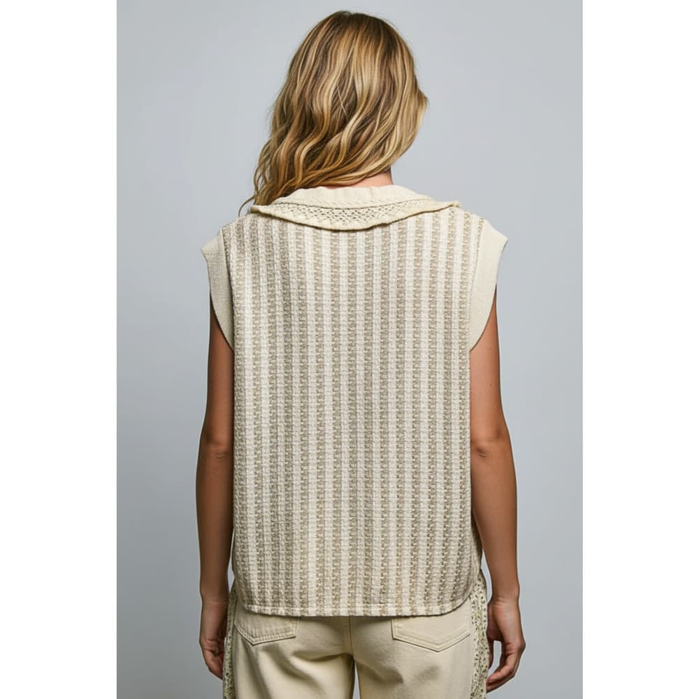 POL Textured Woven Sleeveless Top - Thumbnail 2