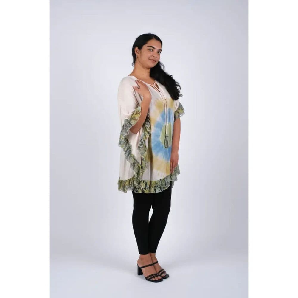 Kaftan Poncho with Lace - Thumbnail 2