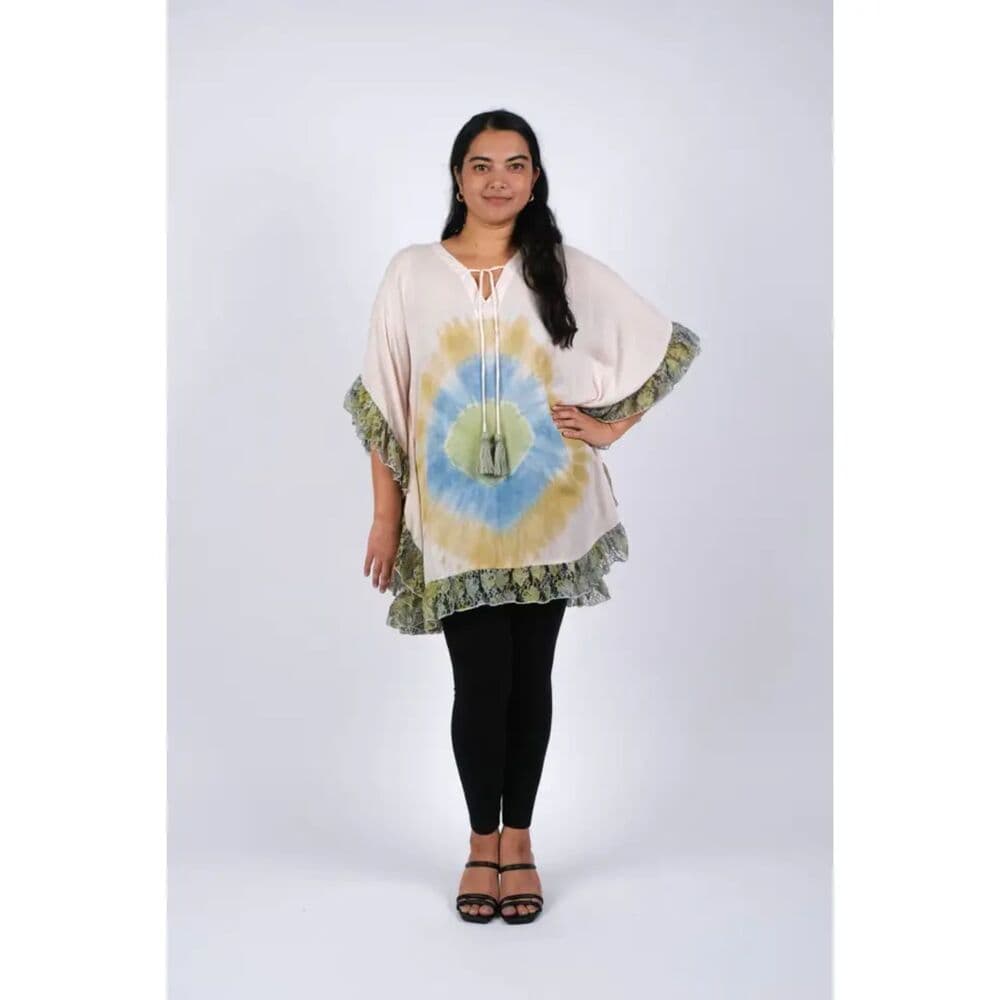 Kaftan Poncho with Lace - Thumbnail 3