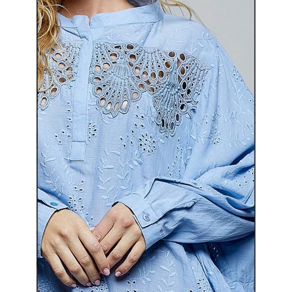 POL Eyelet and Embroidery Detail Dress - Thumbnail 5