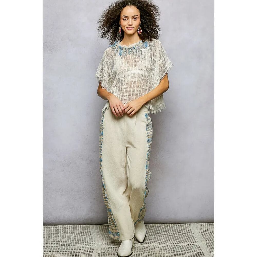 POL Dart Point Side Stripe Contrast Straight Pants - Thumbnail 4