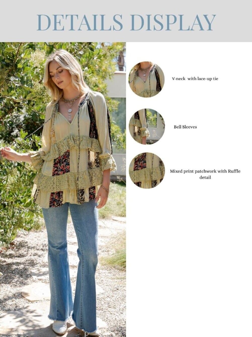 Peasant-Inspired Meraki Blouse with Lace Ruffle Details - Thumbnail 7