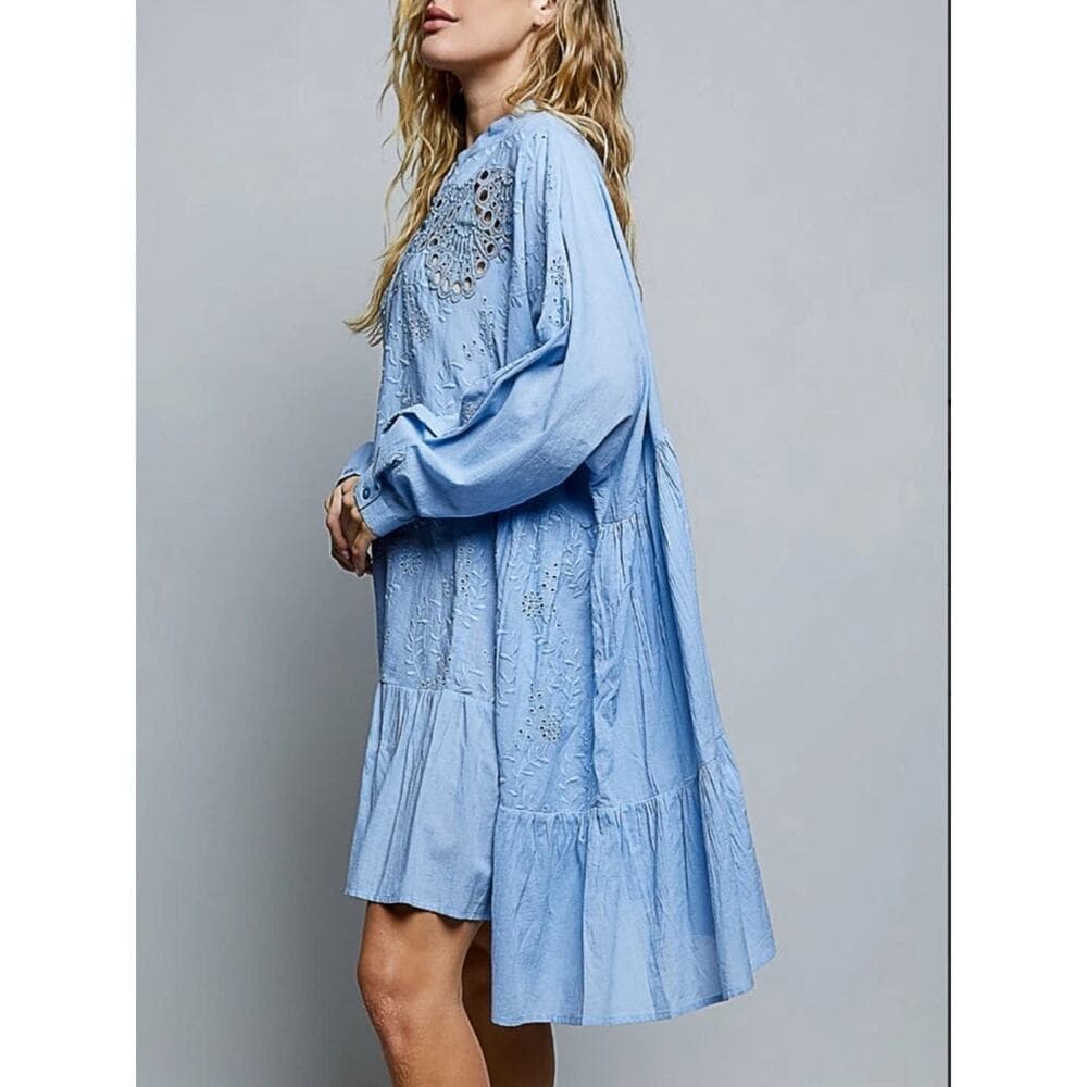 POL Eyelet and Embroidery Detail Dress - Thumbnail 2