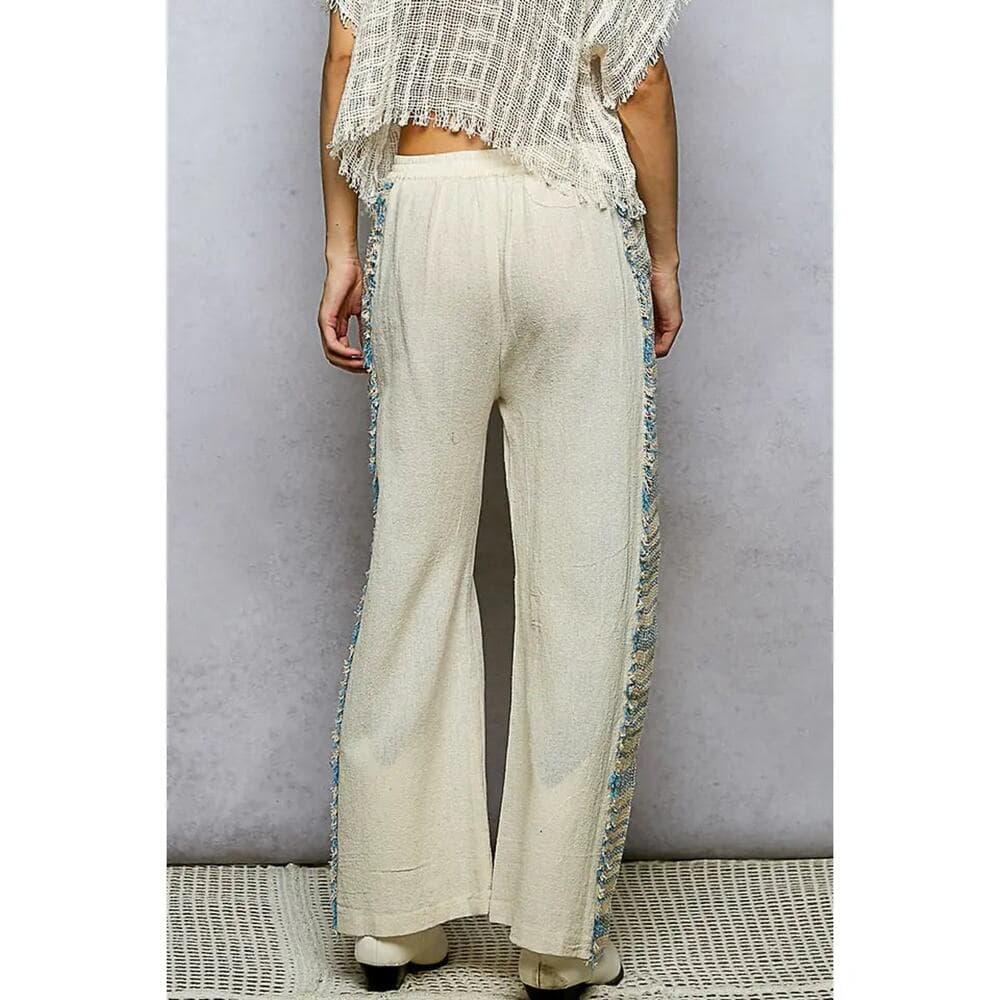 POL Dart Point Side Stripe Contrast Straight Pants - Thumbnail 3