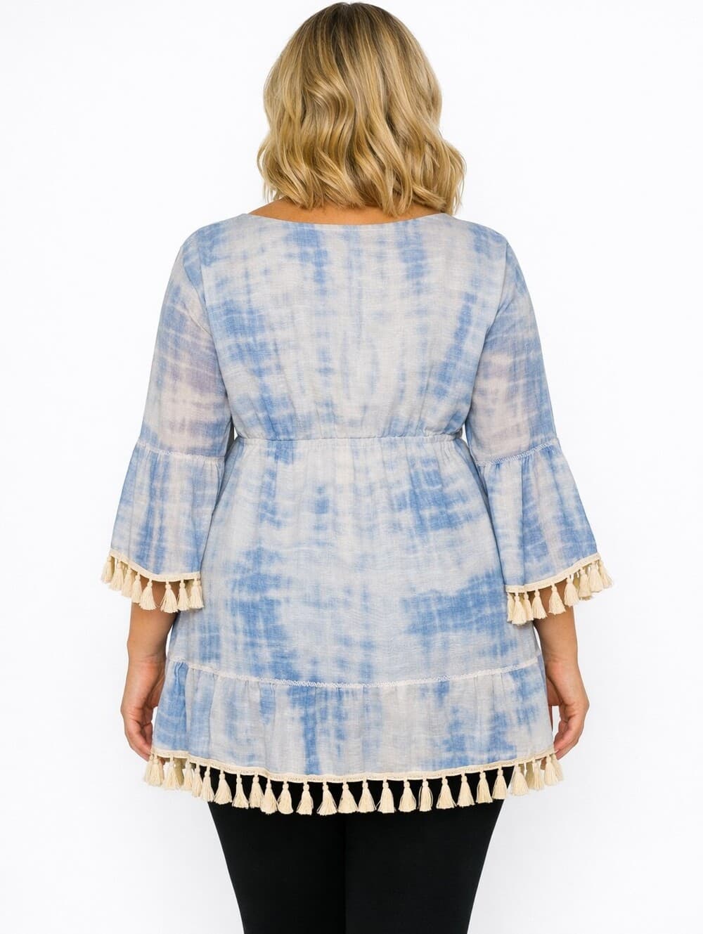 Bohemian Ocean Ethereal Tunic with Bell Sleeve - Thumbnail 4