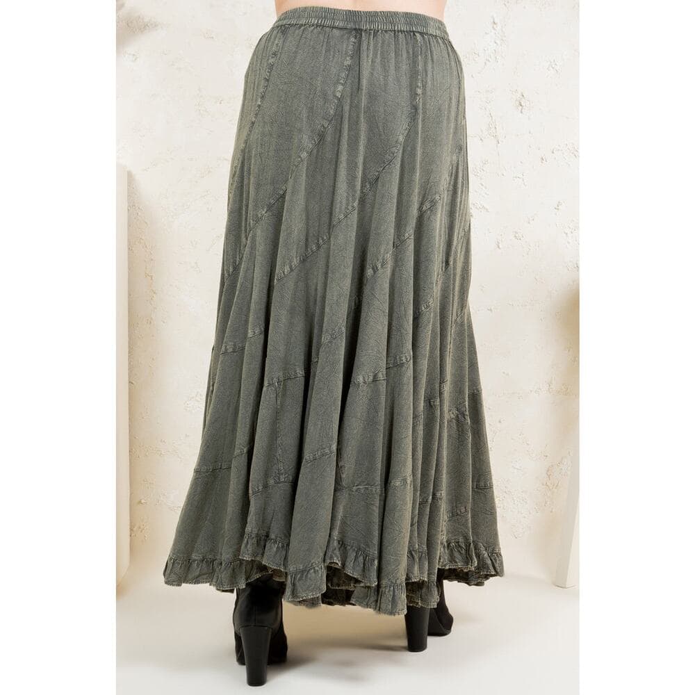 Mid-Length Skirt with Asymmetrical Bias Panels - Thumbnail 4