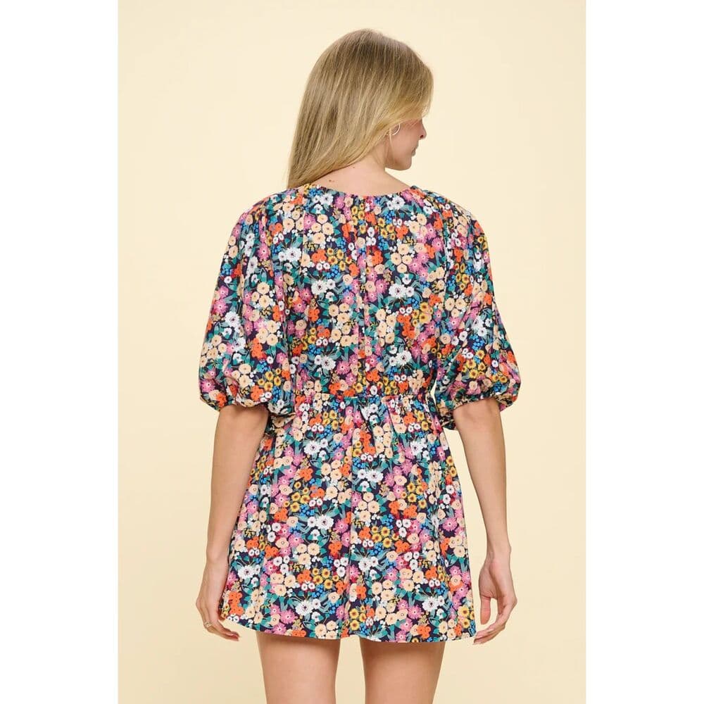 Navy Resort Floral Dress - Thumbnail 2