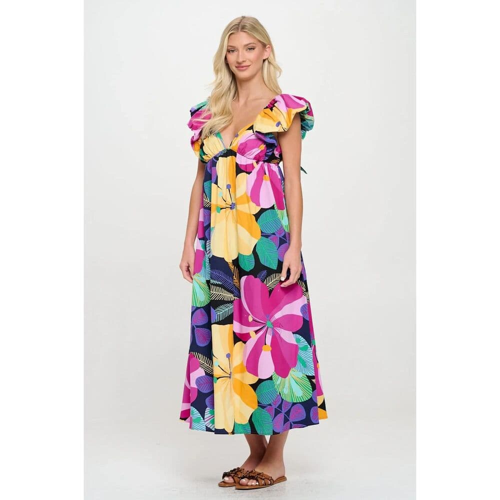 Lola Tropical Floral Ruffle Dress - Thumbnail 4