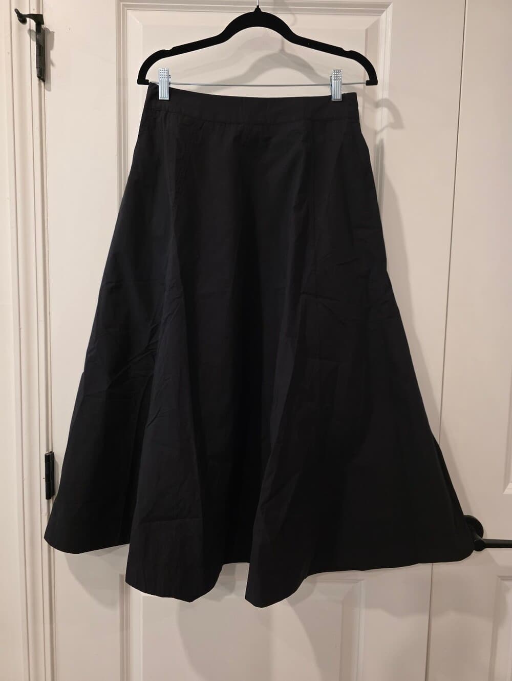Poplin Midi Swing Skirt With Pockets - Thumbnail 4