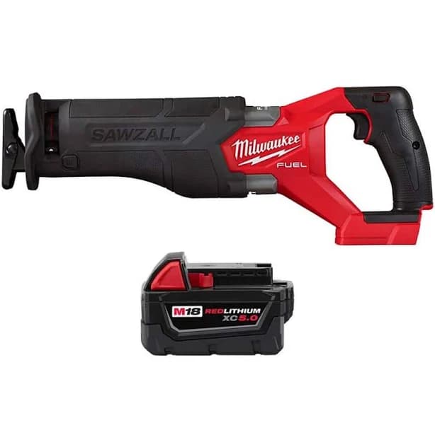 Milwaukee M18 FUEL ONE-KEY 18V Cordless Reciprocating Saw &  5Ah battery - Thumbnail 4