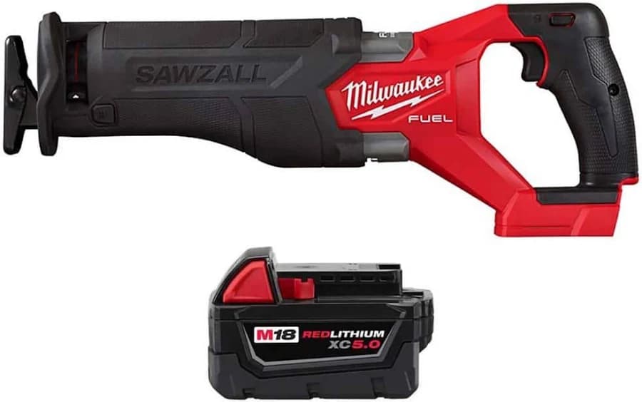 Milwaukee M18 FUEL ONE-KEY 18V Cordless Reciprocating Saw &  5Ah battery - Thumbnail 5