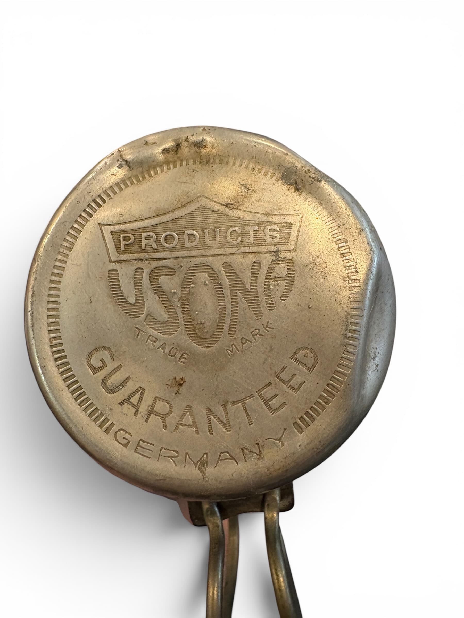Antique USONA Vacuum Flask Thermos, Germany, Wire Bail Clamp & Cork Stopper, Metal Camp Canteen (1270) - Regular - Thumbnail 5