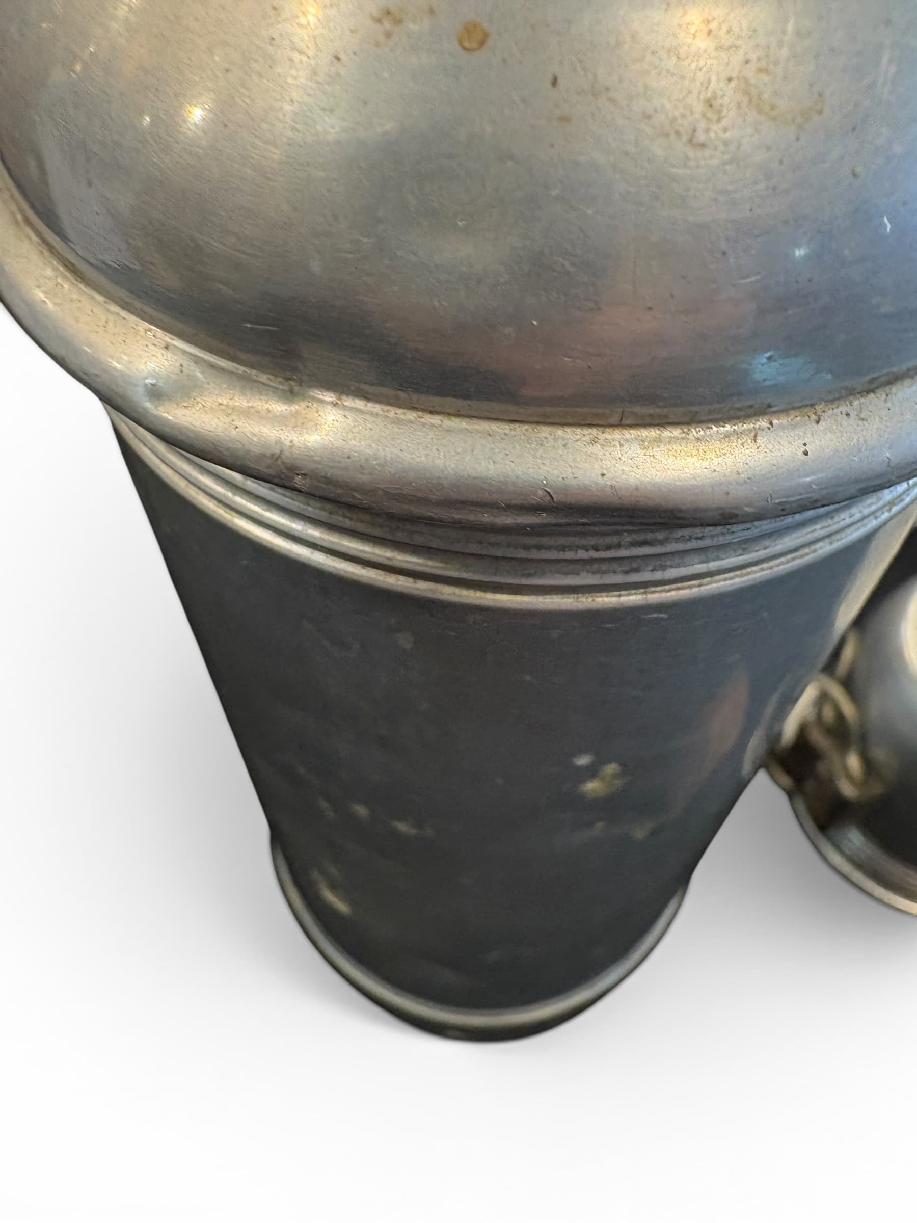 Antique USONA Vacuum Flask Thermos, Germany, Wire Bail Clamp & Cork Stopper, Metal Camp Canteen (1270) - Regular - Thumbnail 7