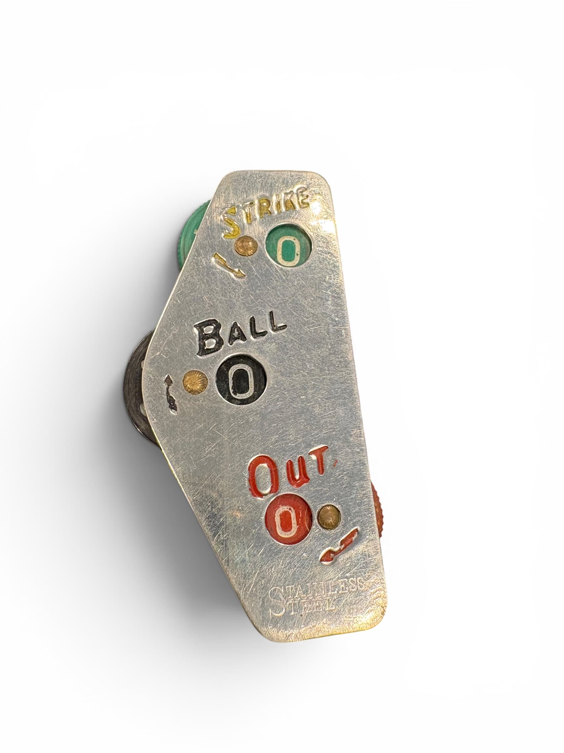 Vintage Ever-O-New Stainless Steel Umpire Indicator Baseball Ball Strike Out Counter Jap (1227) - Regular - Thumbnail 3