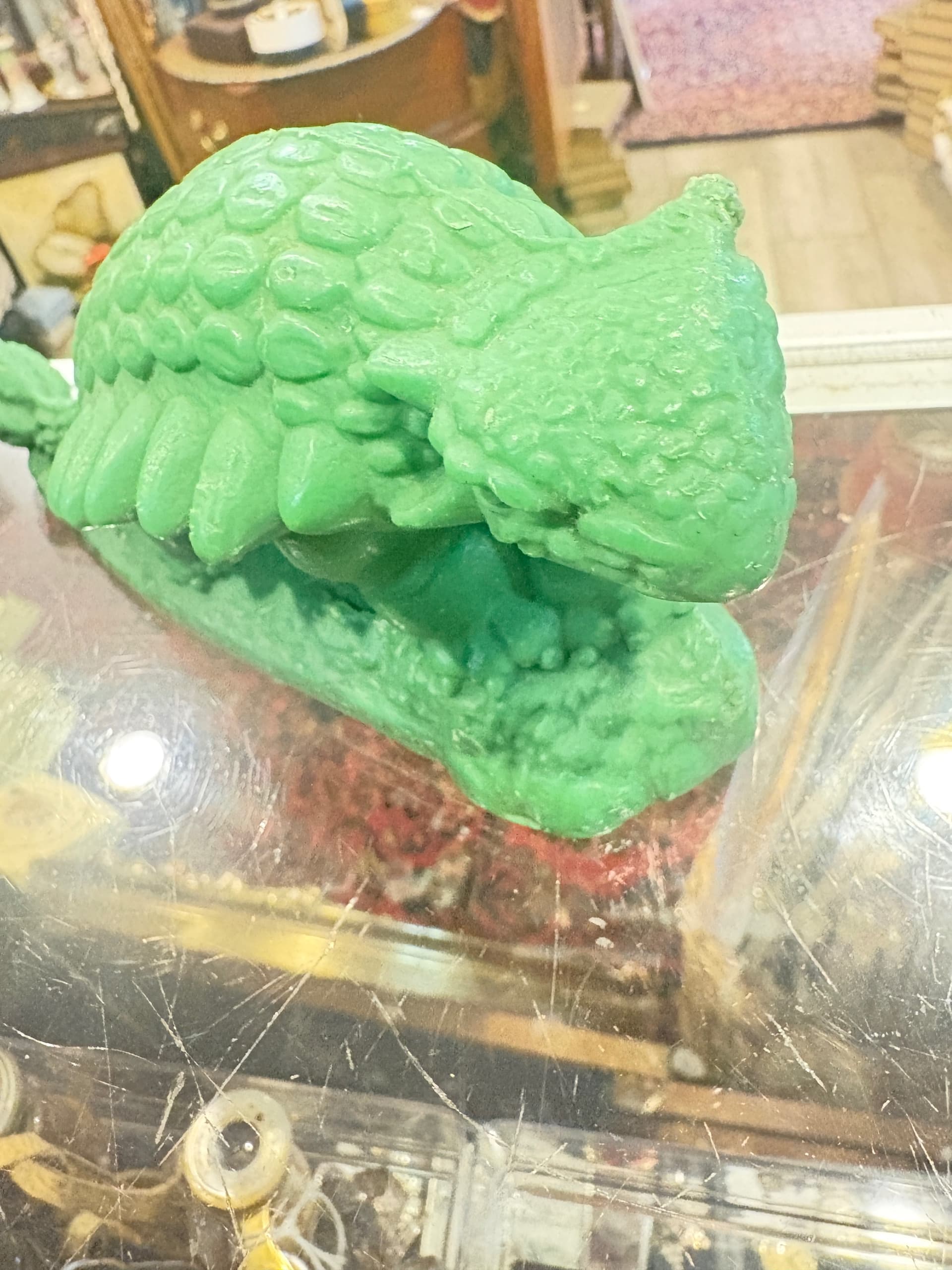 Vintage Green Plastic Ankylosaurus Dinosaur Toy Figure (1205) - Regular - Thumbnail 4