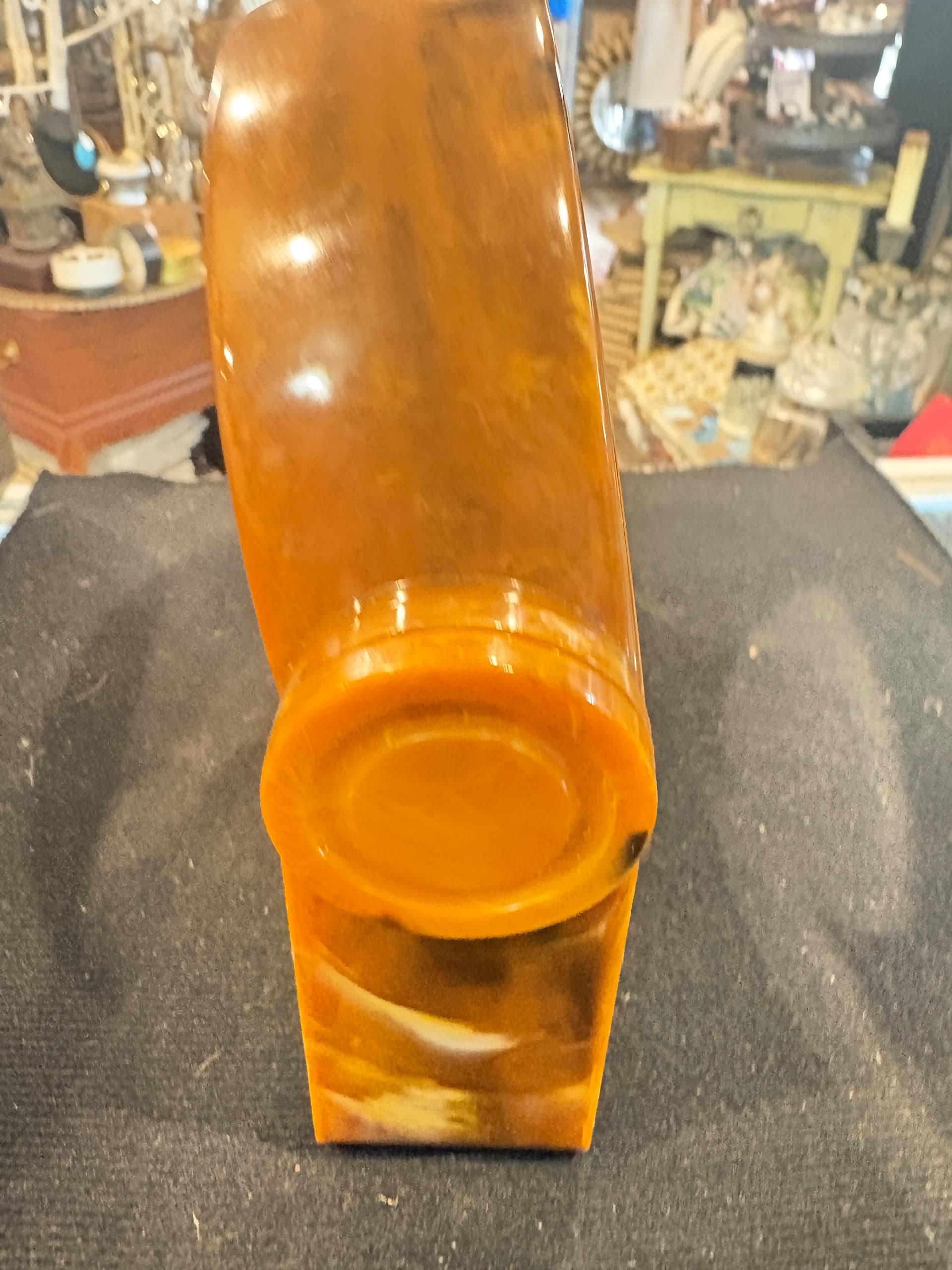 1950s Butterscotch Marbled Lucite Tilt Round Vanity Mirror (1205) - Regular - Thumbnail 7