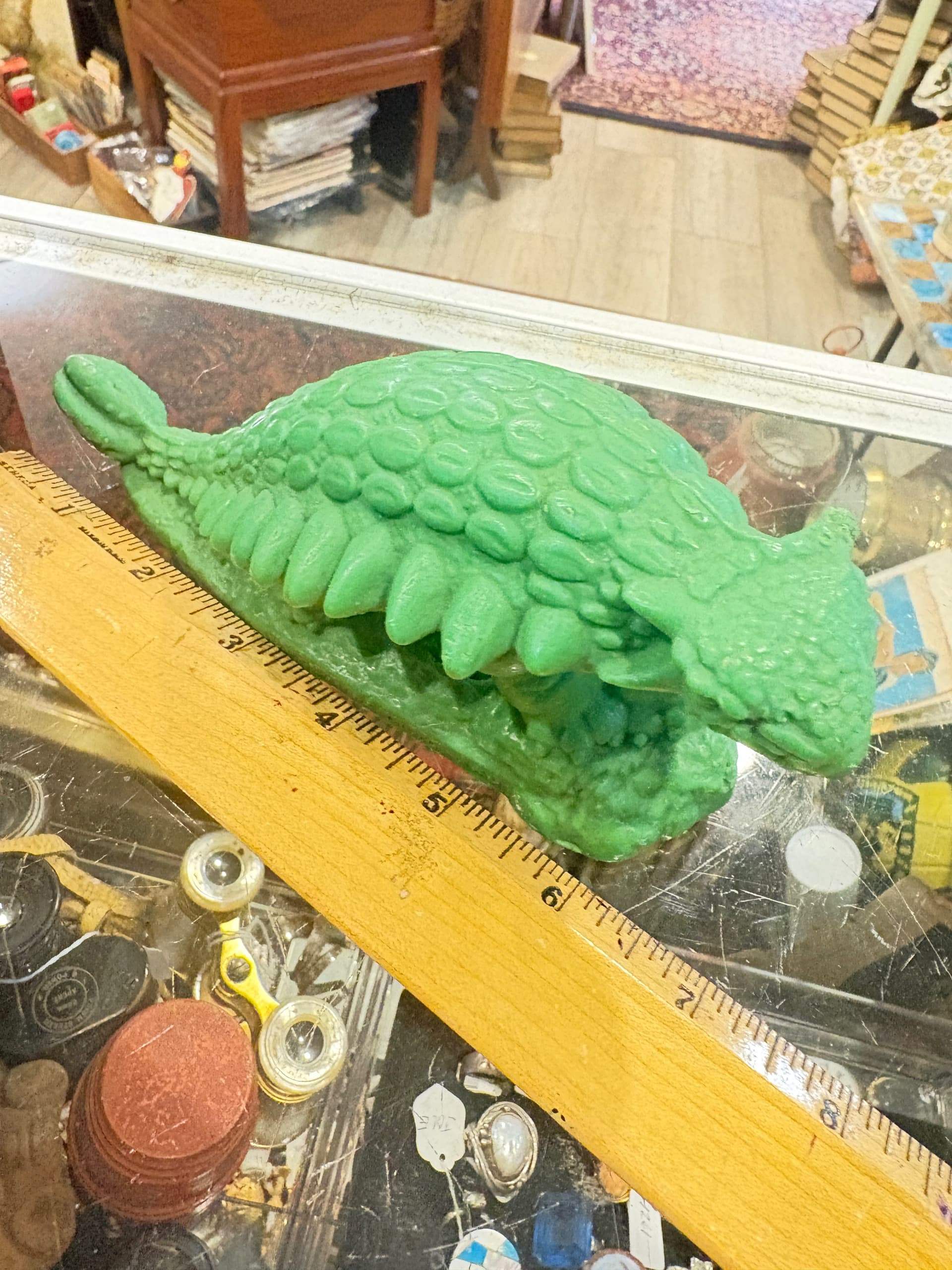 Vintage Green Plastic Ankylosaurus Dinosaur Toy Figure (1205) - Regular - Thumbnail 3