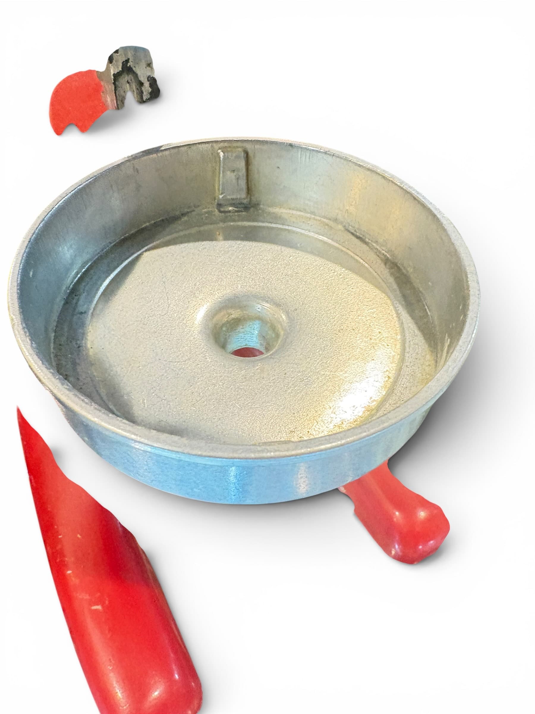 Vintage Juice King Lever Press Citrus Juicer, Red Cast Metal Tripod Base, Chrome Dome Reamer - Regular - Thumbnail 4