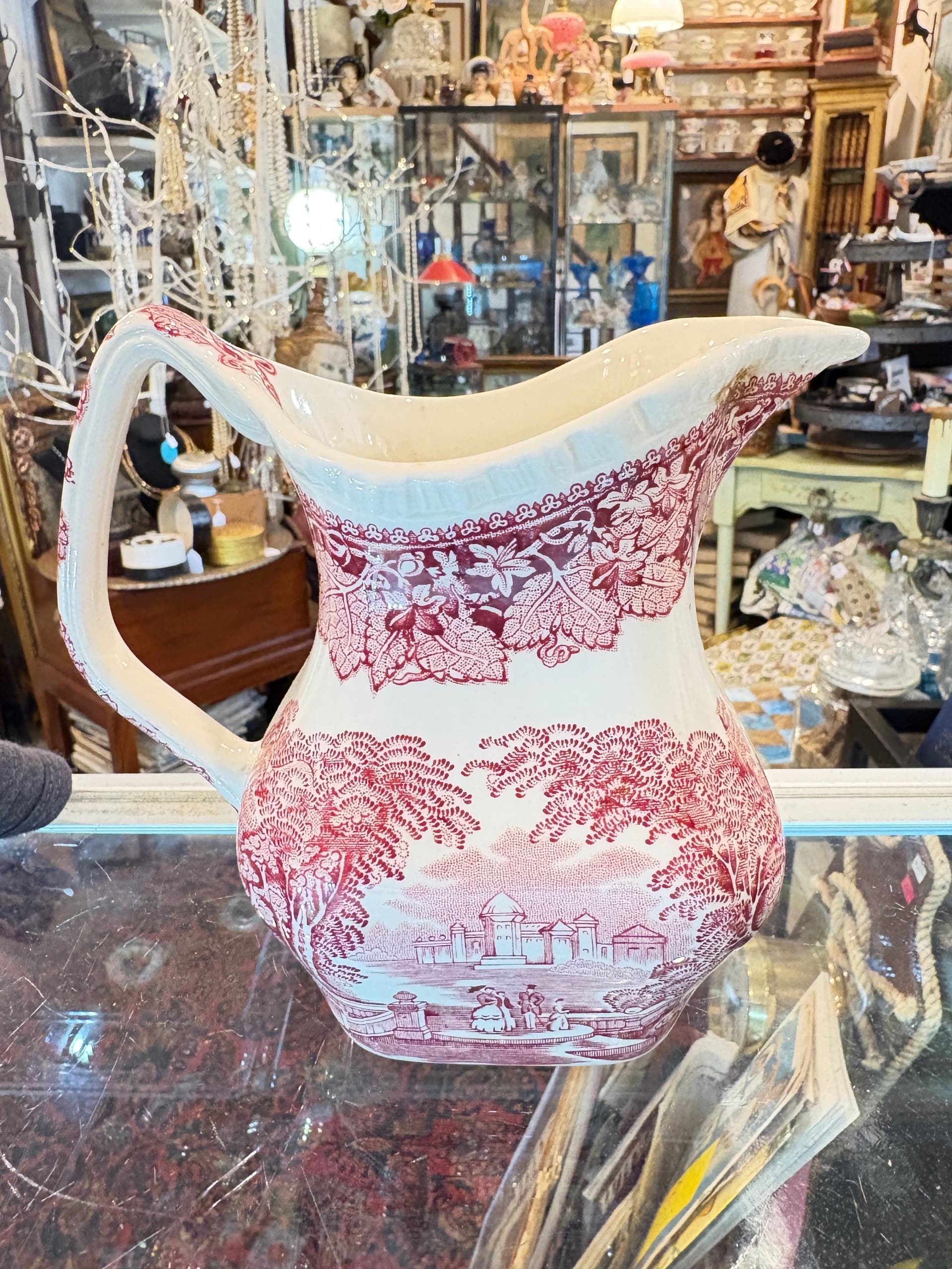 Vintage Franciscan Pink Vista Ironstone Pitcher 8-9” English Transferware Jug - Regular - Thumbnail 2