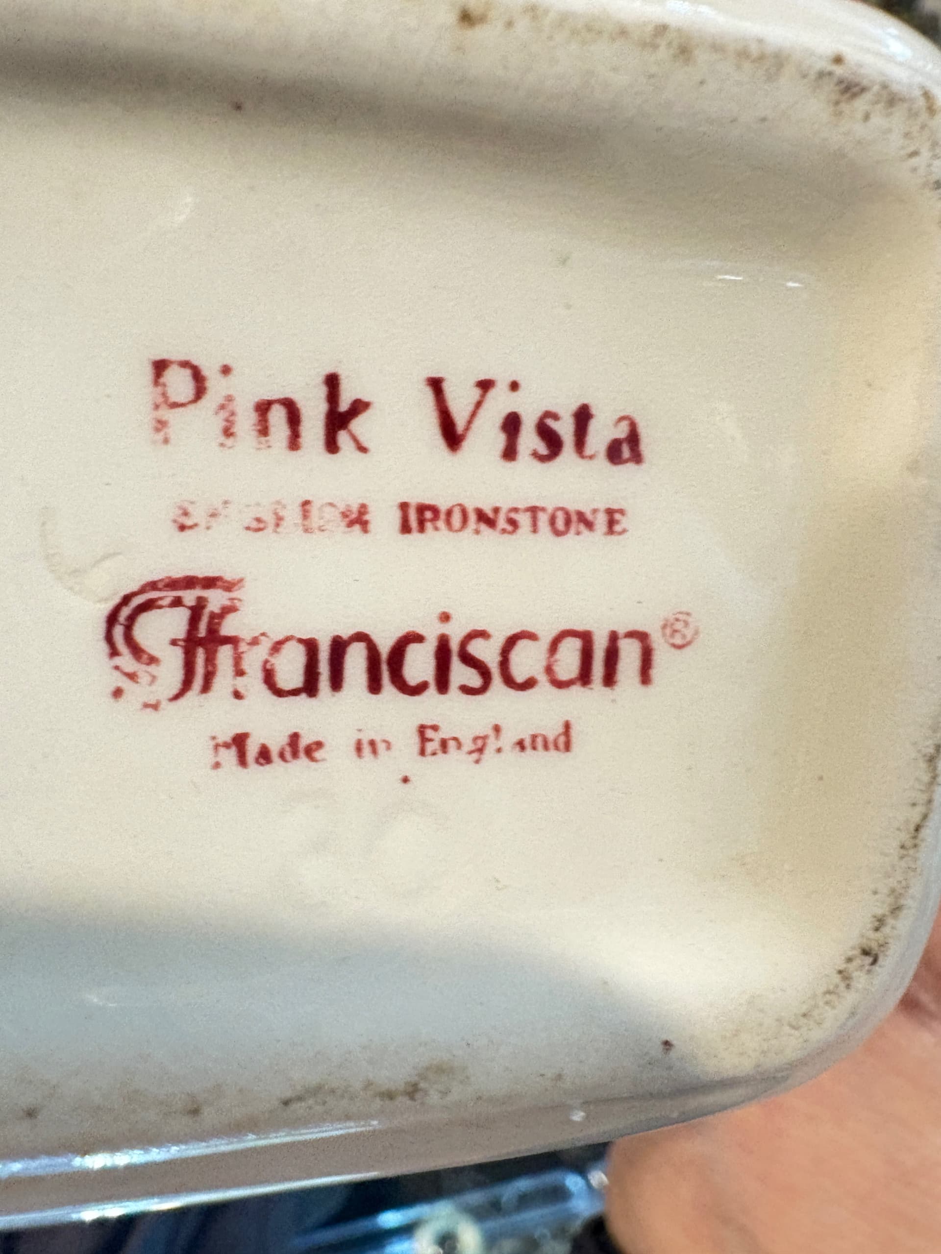 Vintage Franciscan Pink Vista Ironstone Pitcher 8-9” English Transferware Jug - Regular - Thumbnail 3