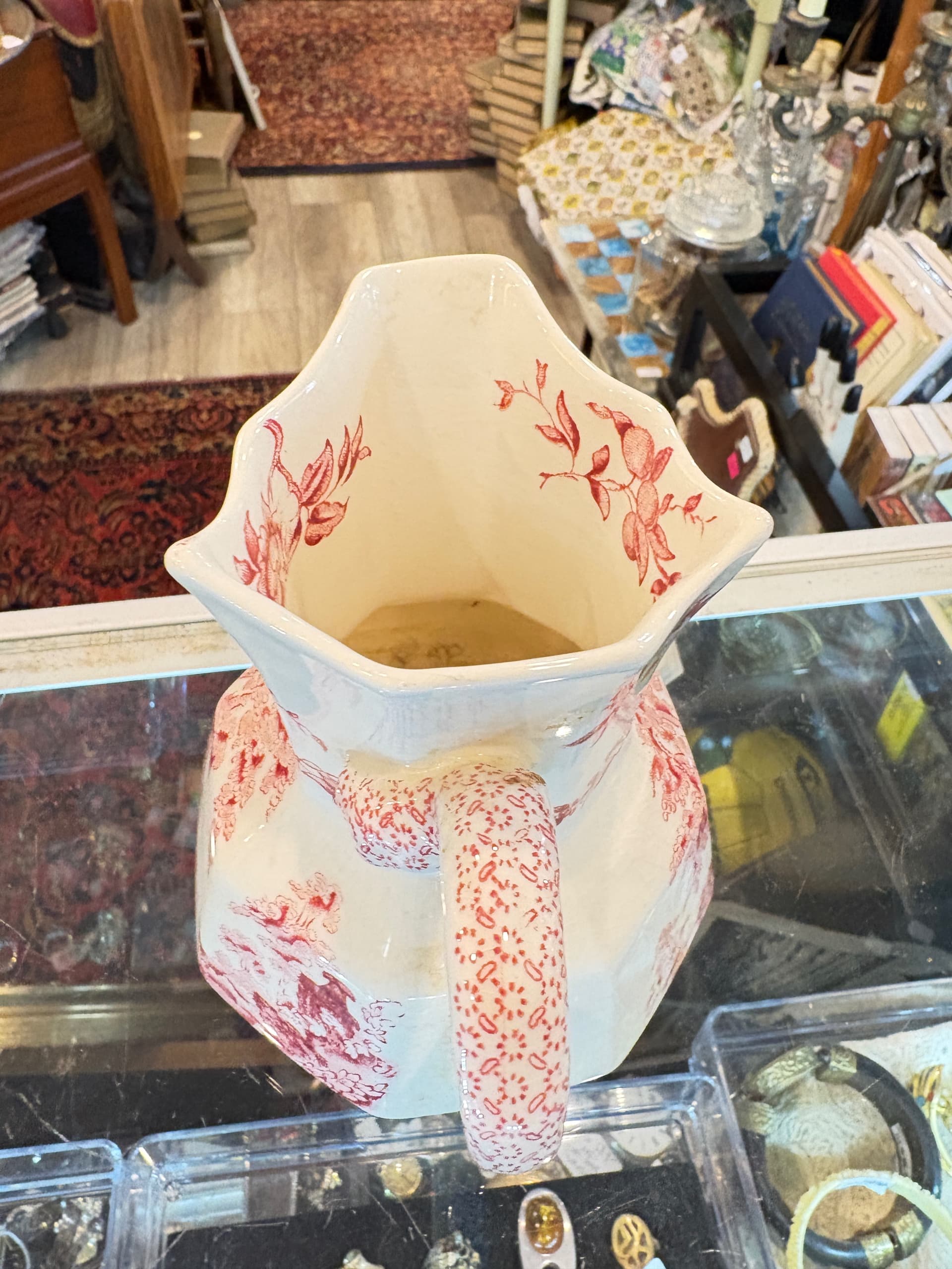 Vintage Mason’s Ironstone Pitcher Red Chinoiserie Transferware Mid Century English Pottery - Regular - Thumbnail 4