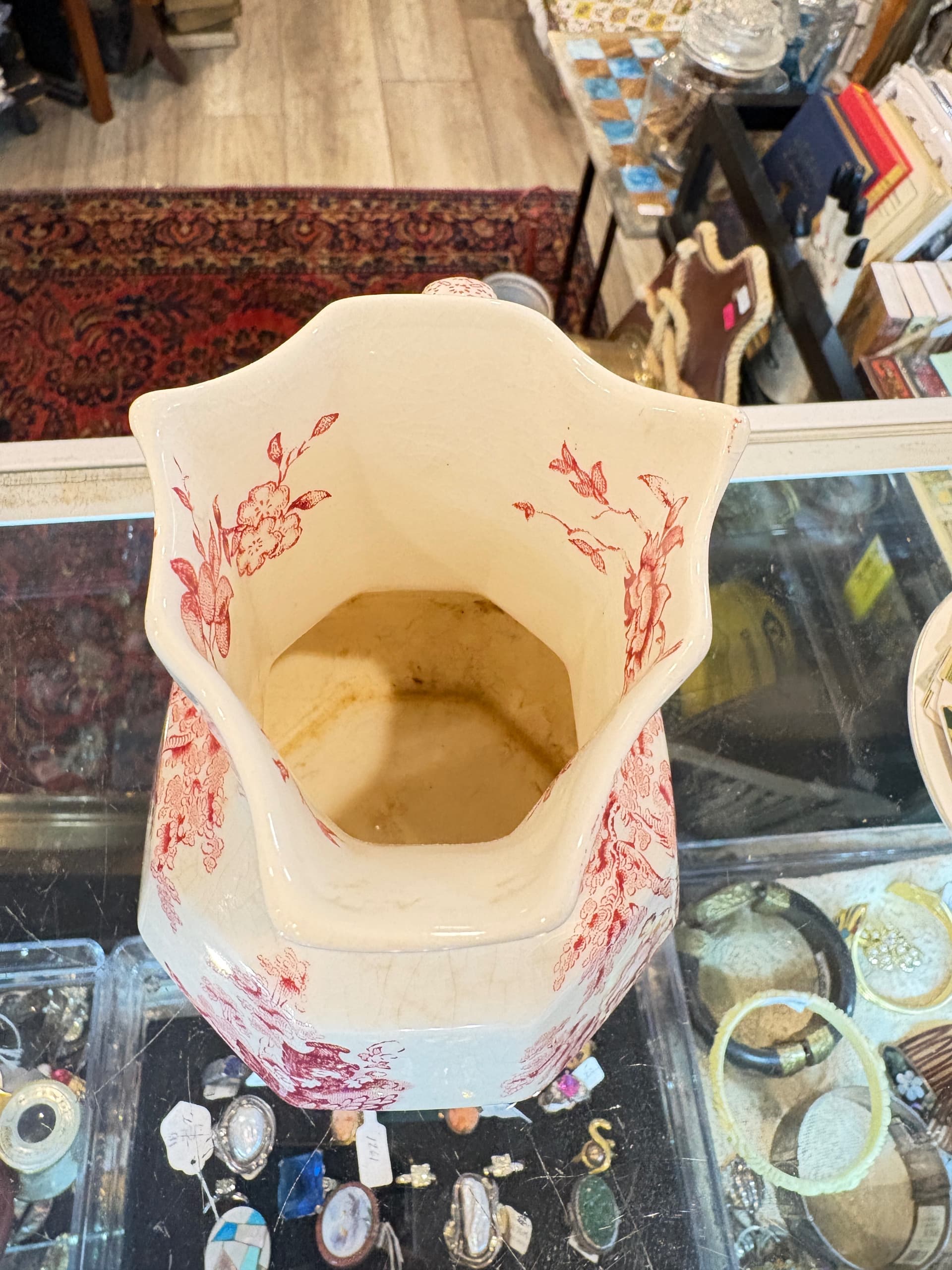 Vintage Mason’s Ironstone Pitcher Red Chinoiserie Transferware Mid Century English Pottery - Regular - Thumbnail 5