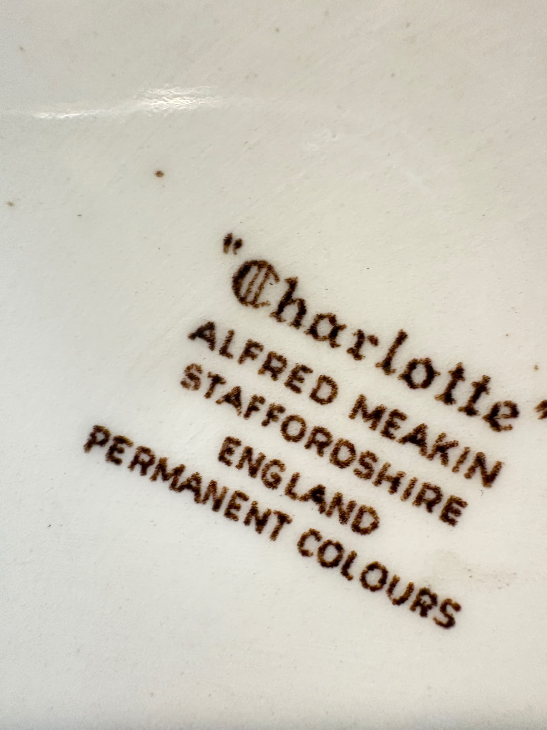 Antique Alfred Meakin “Charlotte” Brown Transferware Pitcher, Staffordshire England - Regular - Thumbnail 3