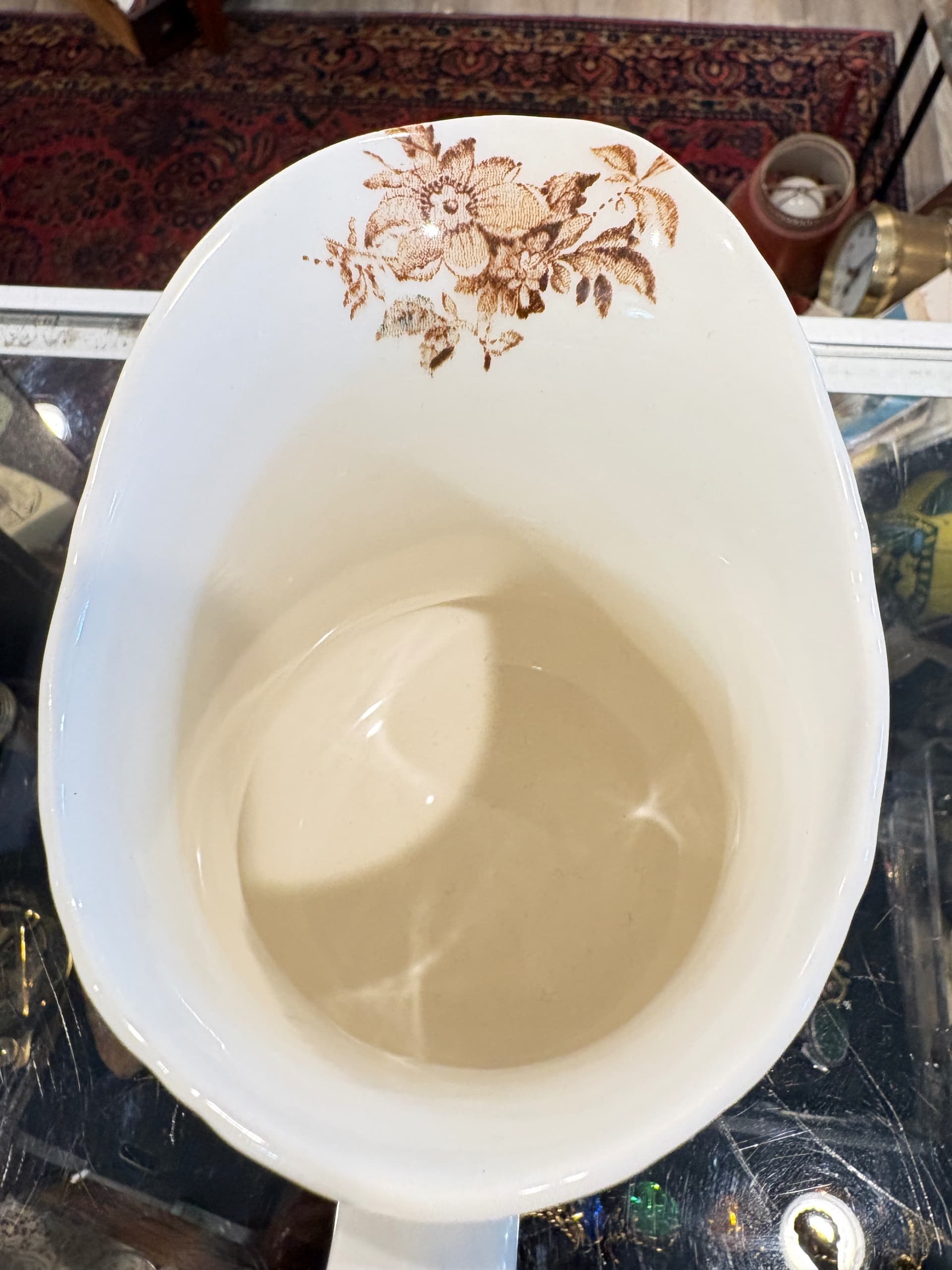 Antique Alfred Meakin “Charlotte” Brown Transferware Pitcher, Staffordshire England - Regular - Thumbnail 6