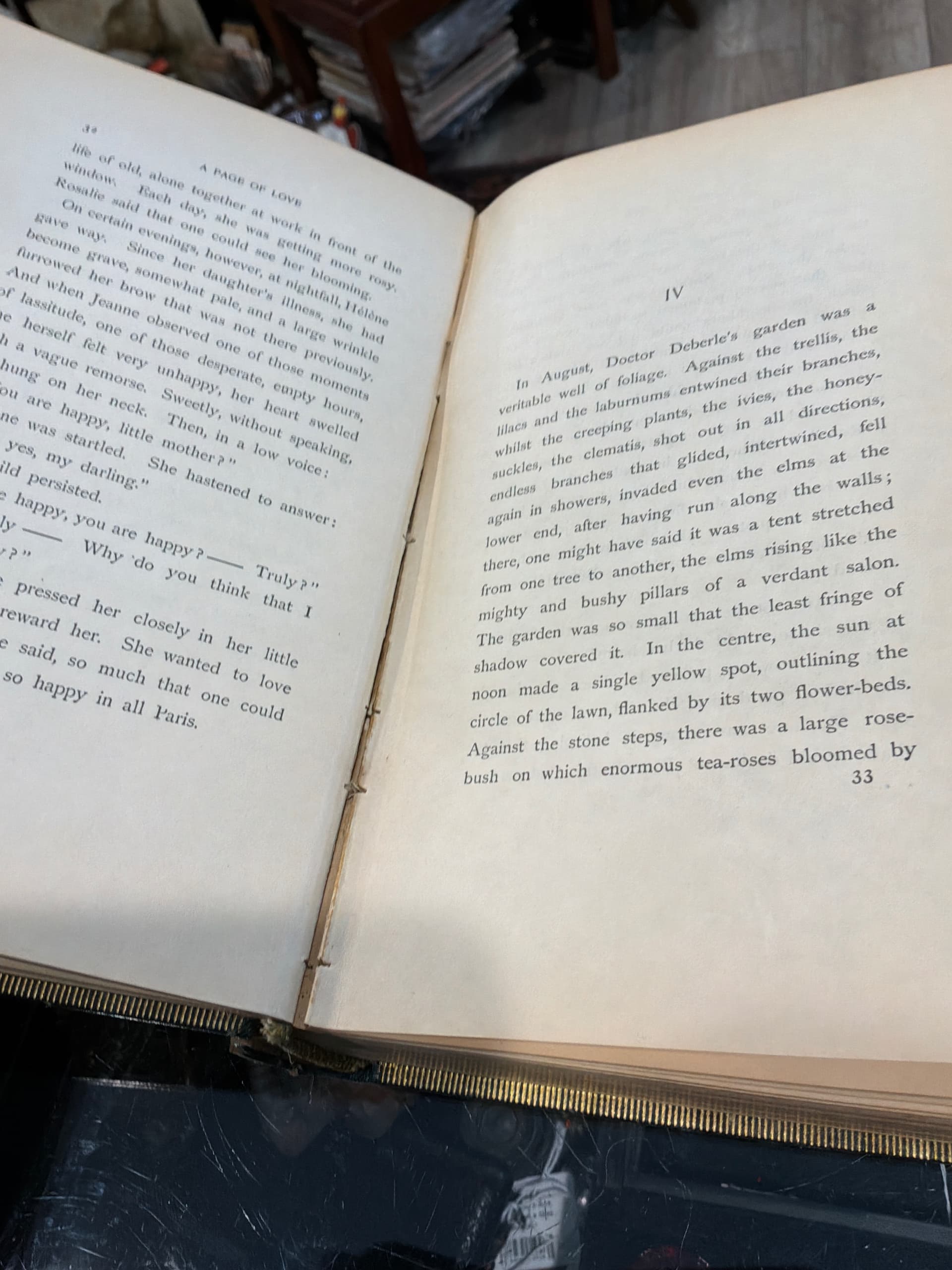 Antique 1884 Emile Zola “A Page of Love” Vol II Limited Edition No. 576/1000 Japanese Vellum Leather Bound Illustrated Book - Regular - Thumbnail 5