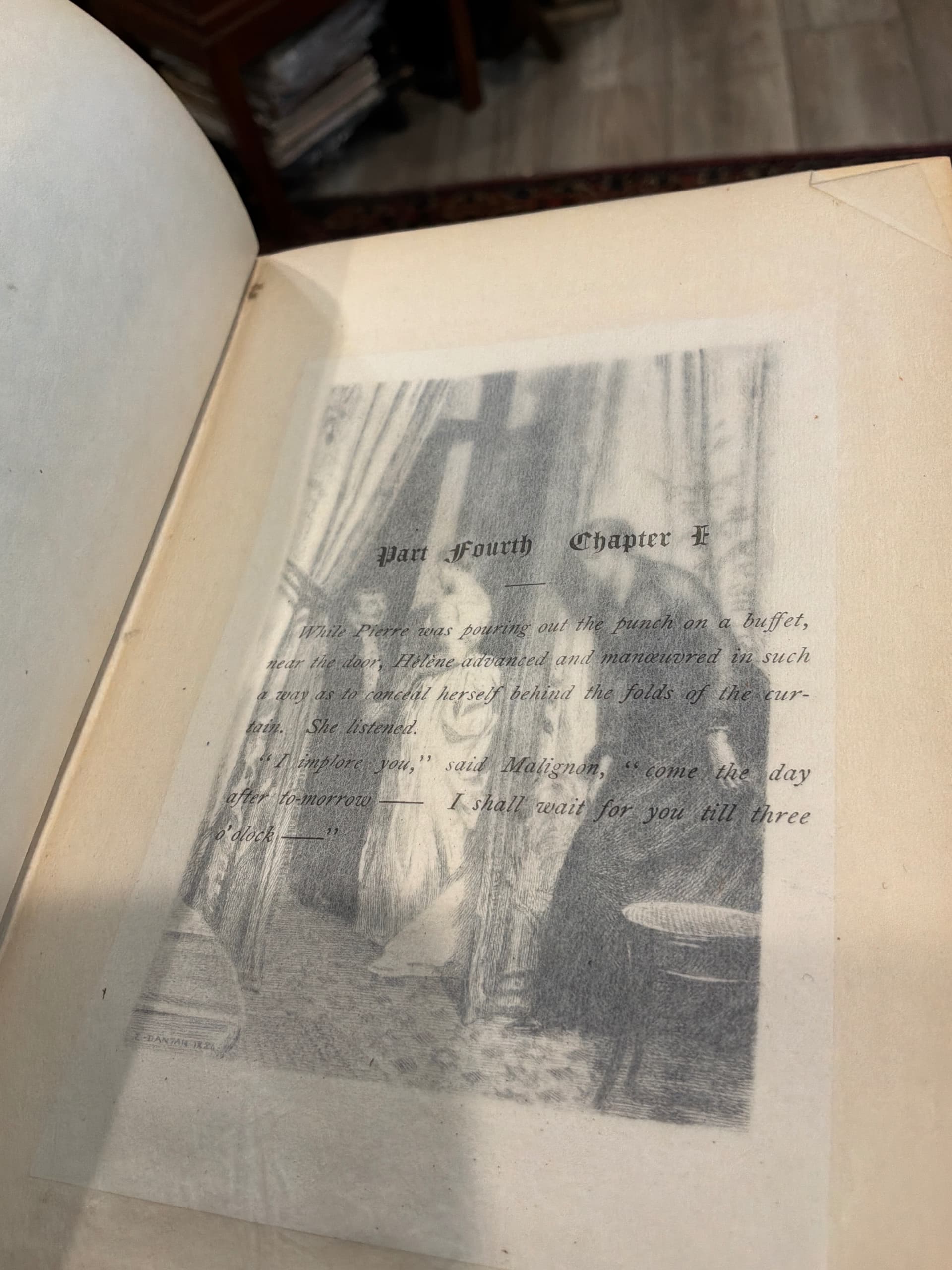 Antique 1884 Emile Zola “A Page of Love” Vol II Limited Edition No. 576/1000 Japanese Vellum Leather Bound Illustrated Book - Regular - Thumbnail 6