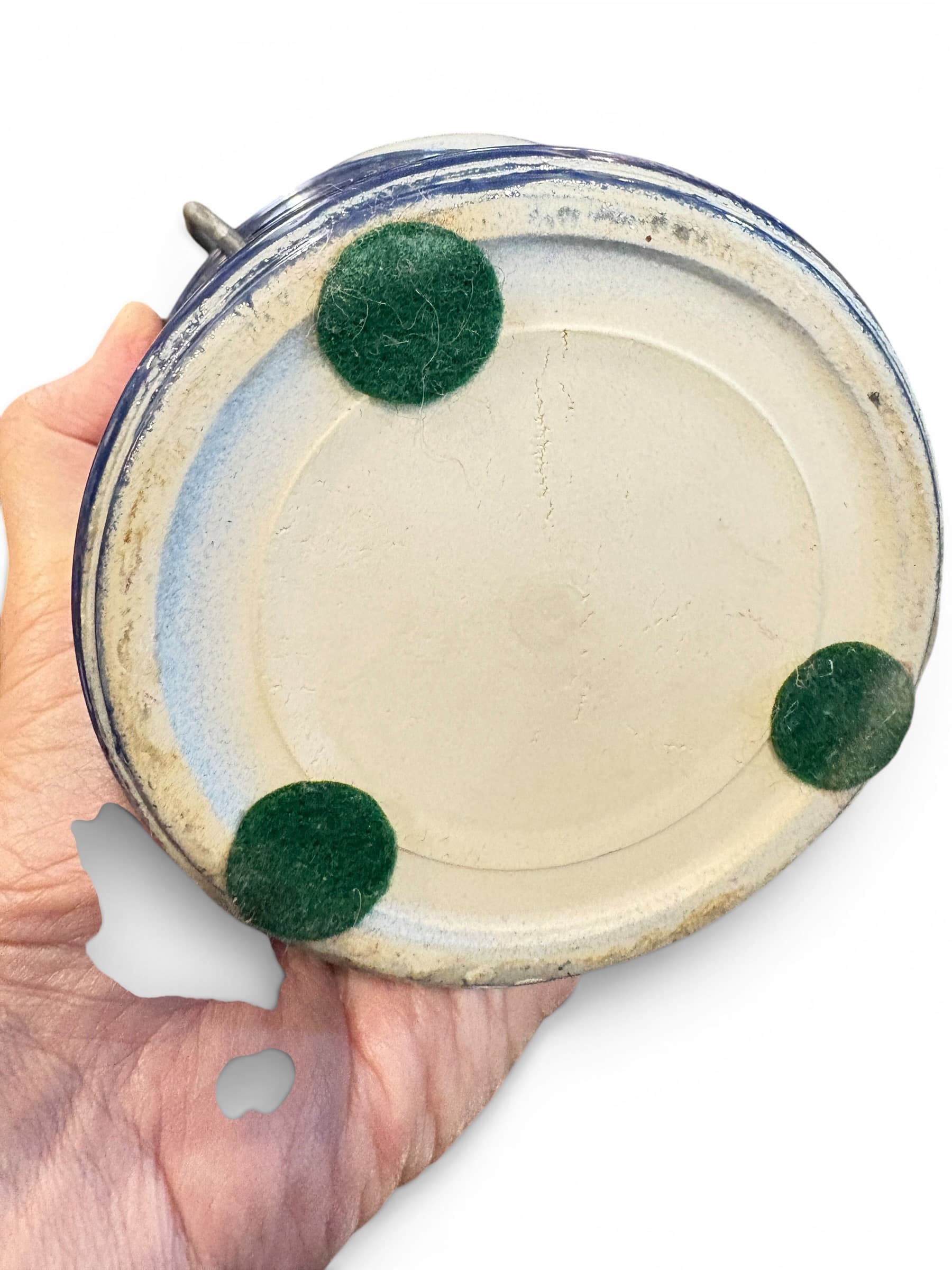 Cobalt Blue Glazed Stoneware Crock with Wire Bail Handle (1205) - Regular - Thumbnail 5