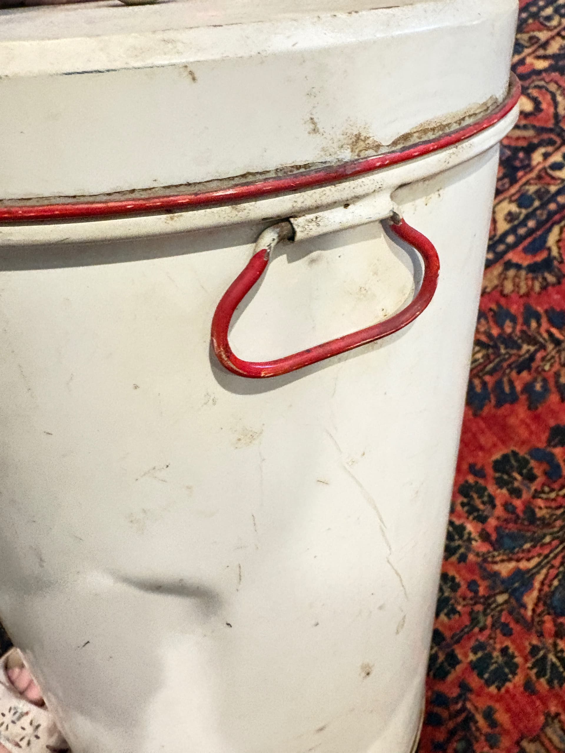 Mid-Century Floral Tin Canister w/ Lid Bail Handles (941) - Regular - Thumbnail 6