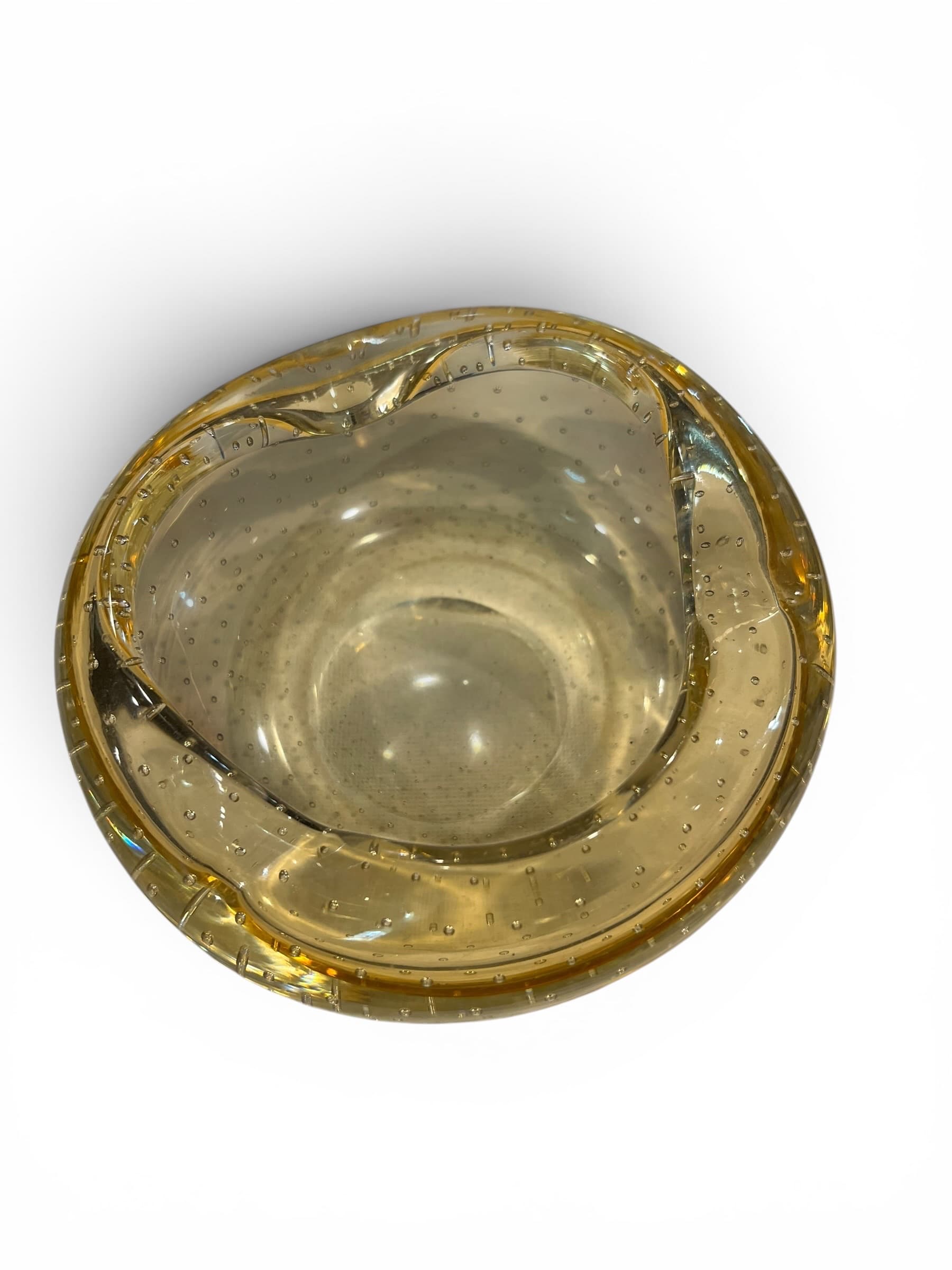 Murano-Style Controlled Bubble Art Glass Ashtray (941) - Regular - Thumbnail 2