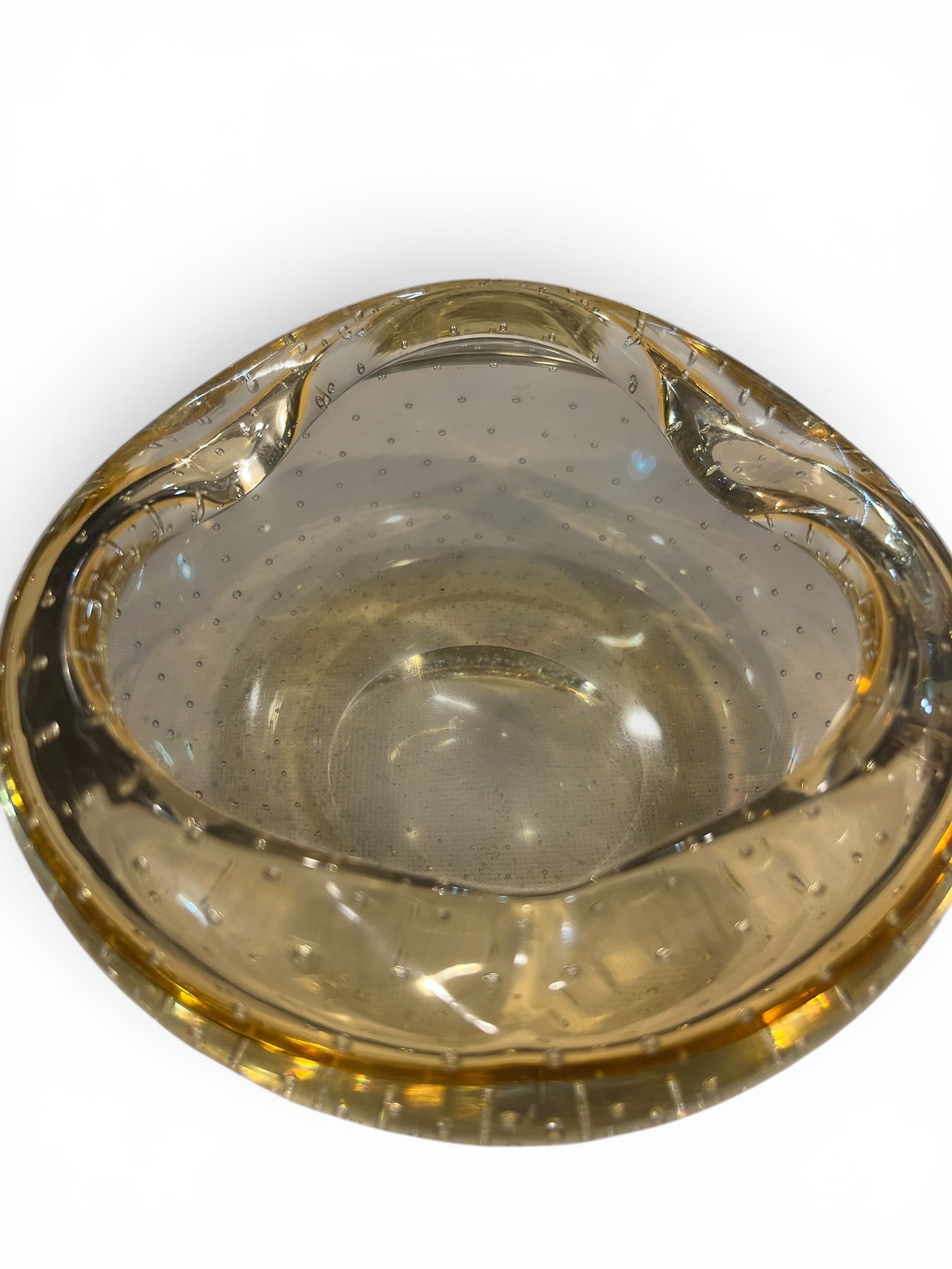 Murano-Style Controlled Bubble Art Glass Ashtray (941) - Regular - Thumbnail 6
