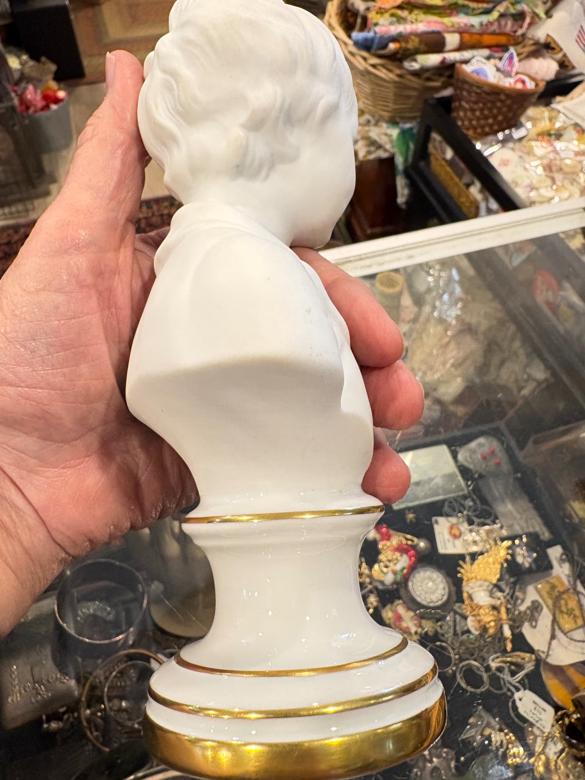 Limoges France Bisque Porcelain Child Bust Gilt Base (1243) - Regular - Thumbnail 7