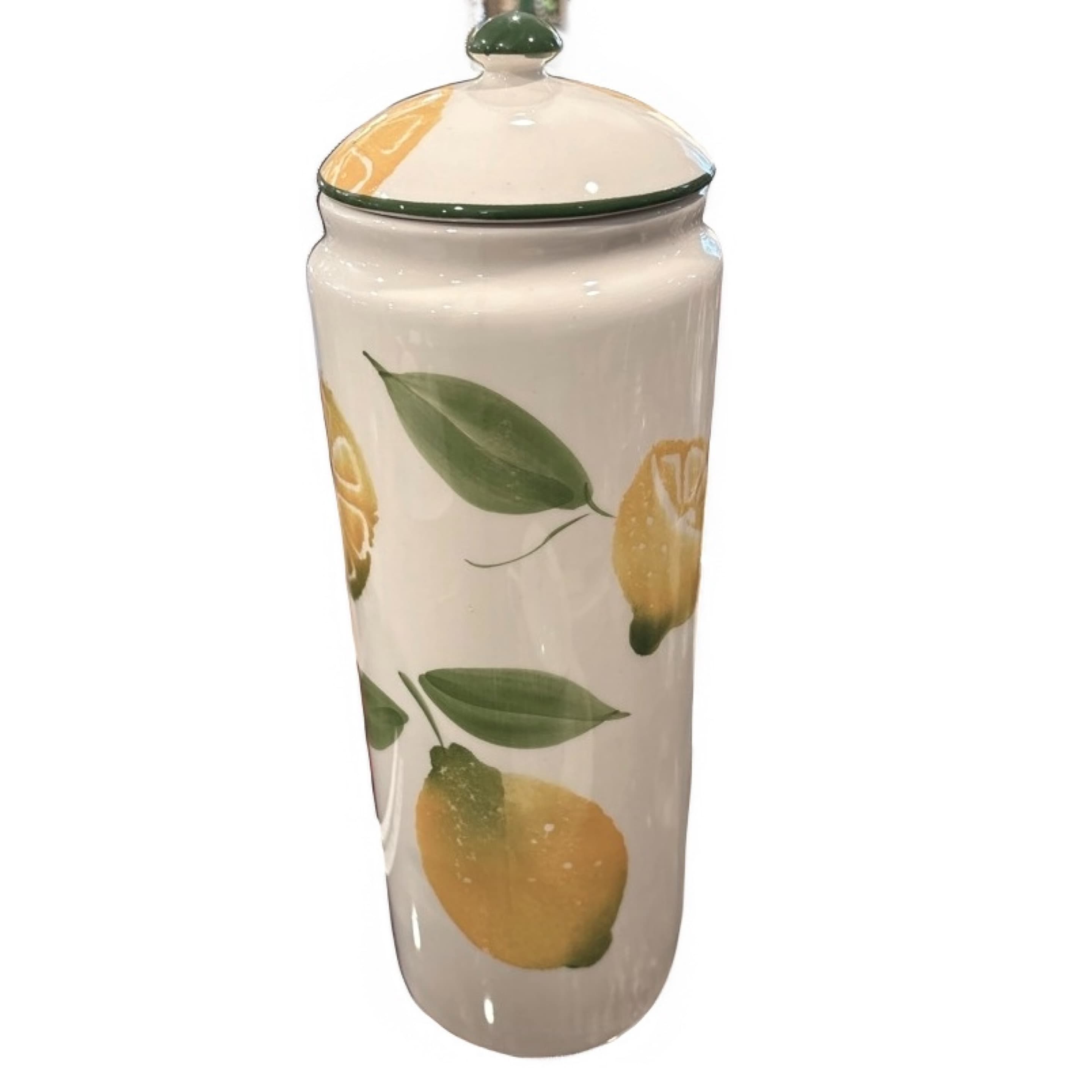 Farval Portugal Lemon Hand Painted Tall Spaghetti Canister (1170) - Regular - Image 1