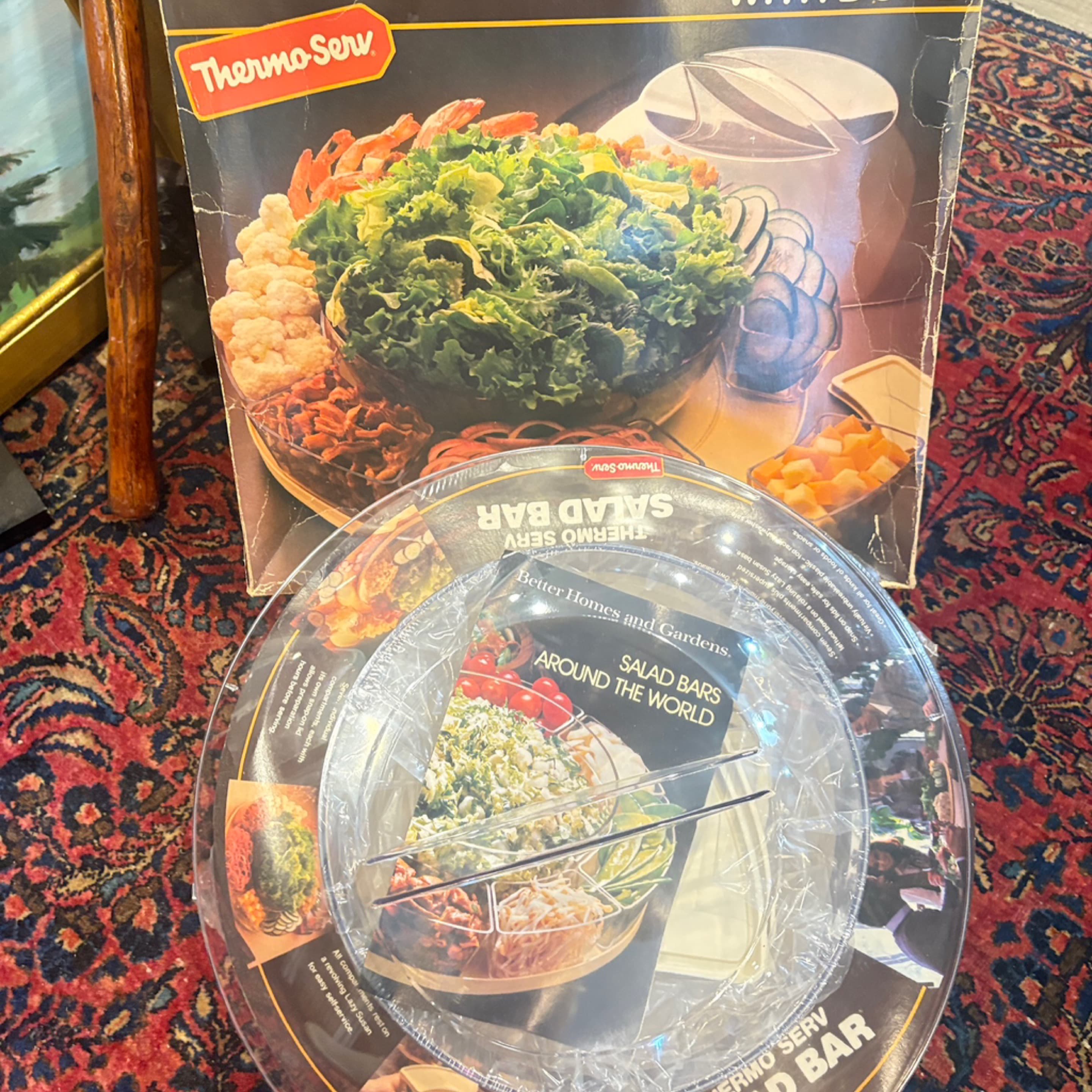 Thermo-Serv Salad Bar with Dome, Lazy Susan, NIB, 1970s-80s (1270) - Regular - Image 1