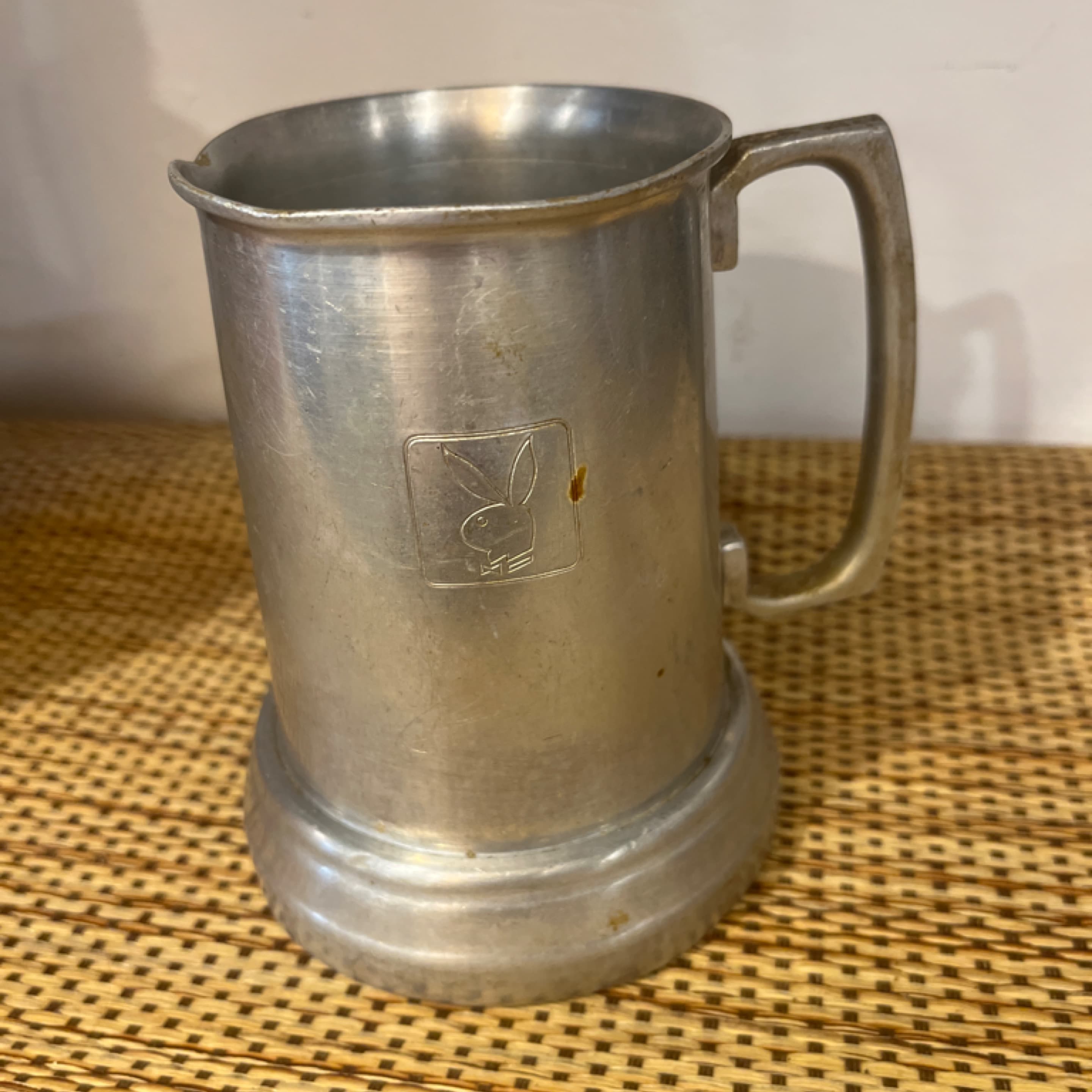 Playboy Club Beer Stein Aluminum Tankard Embossed Bunny 1960s Hong Kong - Regular - Image 1