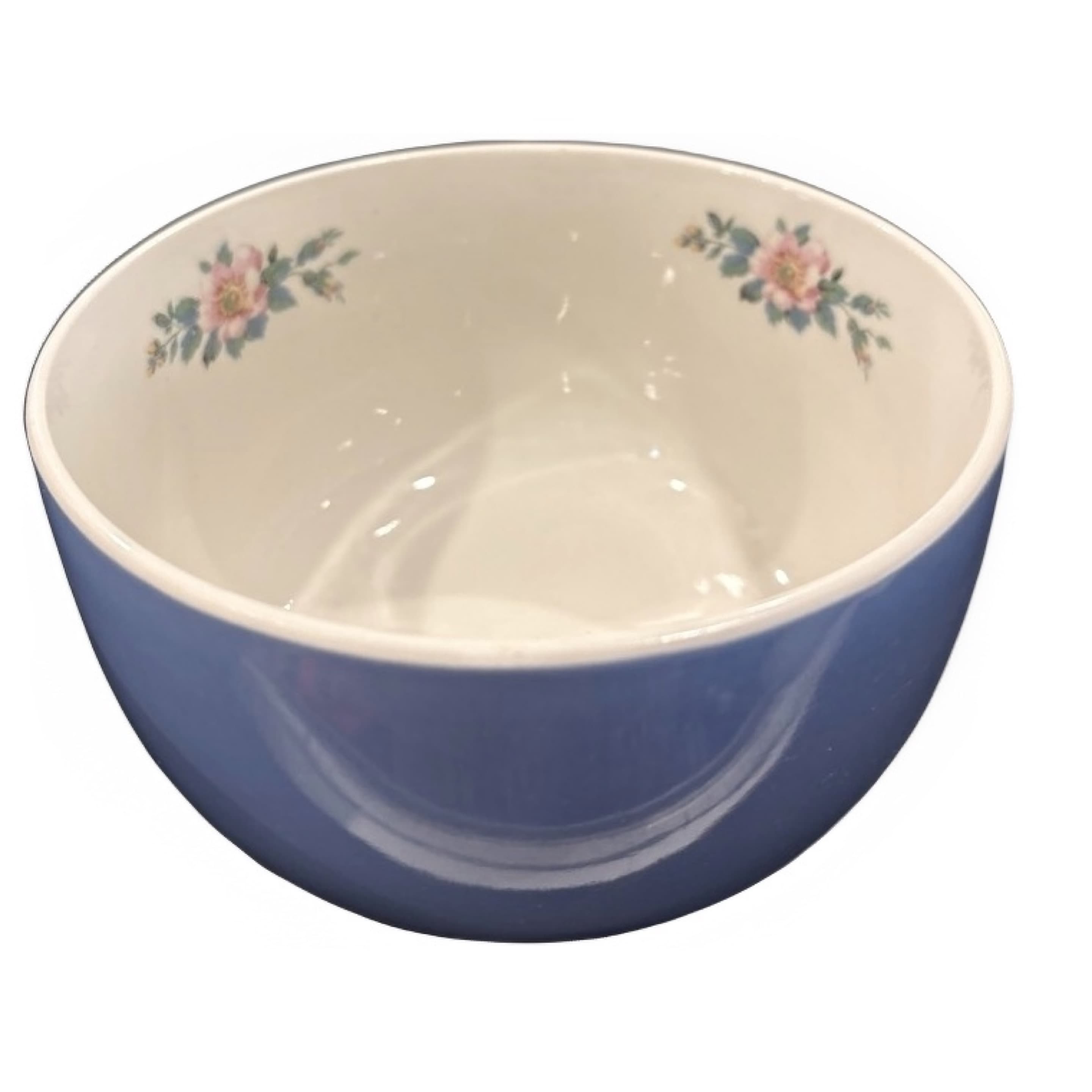 Hall China Rose Parade Mixing Bowl Blue Periwinkle, 1940s (941) - Regular - Image 1