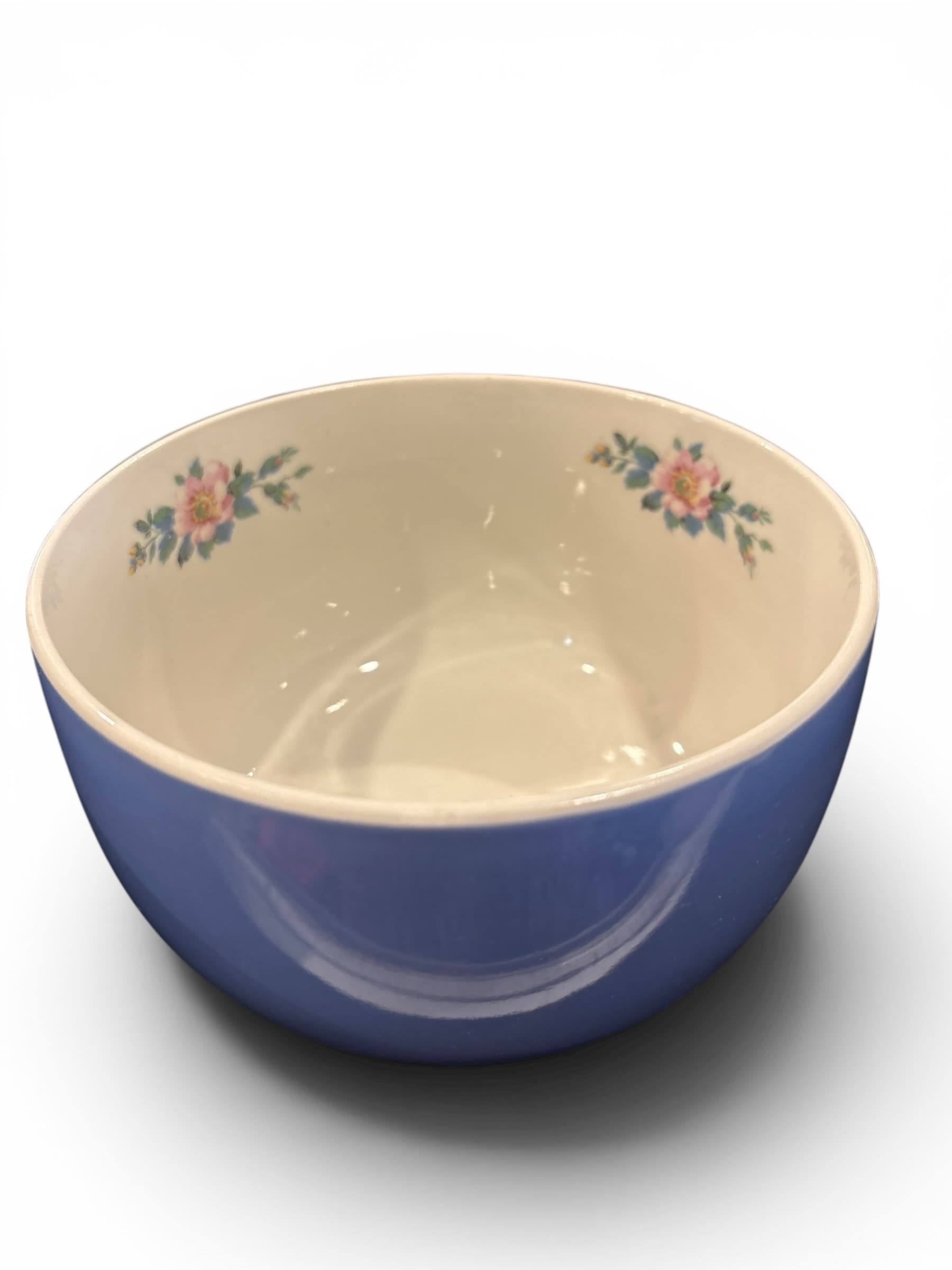 Hall China Rose Parade Mixing Bowl Blue Periwinkle, 1940s (941) - Regular - Thumbnail 2