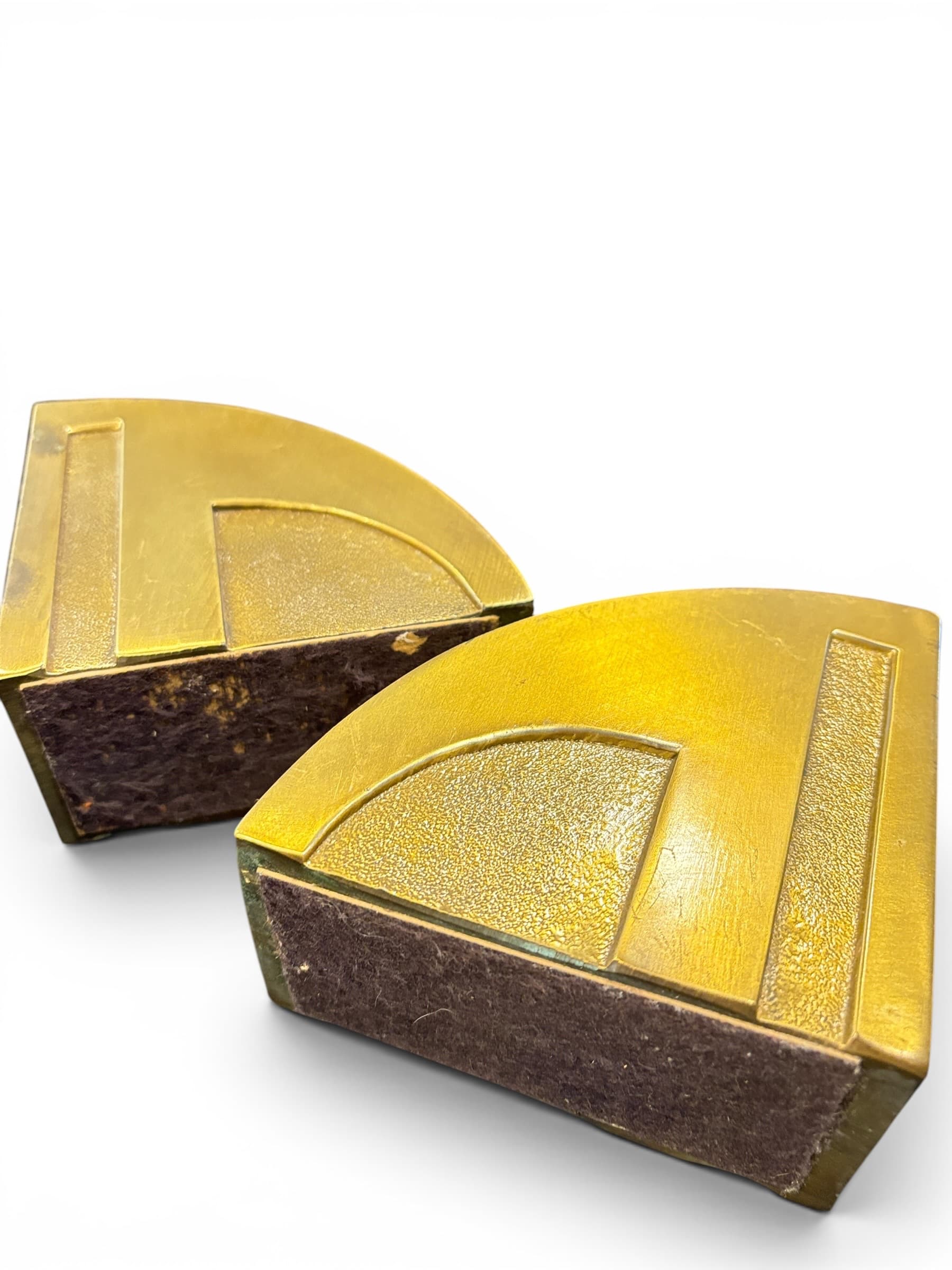 Brass Art Deco Bookends Arch Relief Geometric Pair, 1930s (941) - Regular - Thumbnail 2