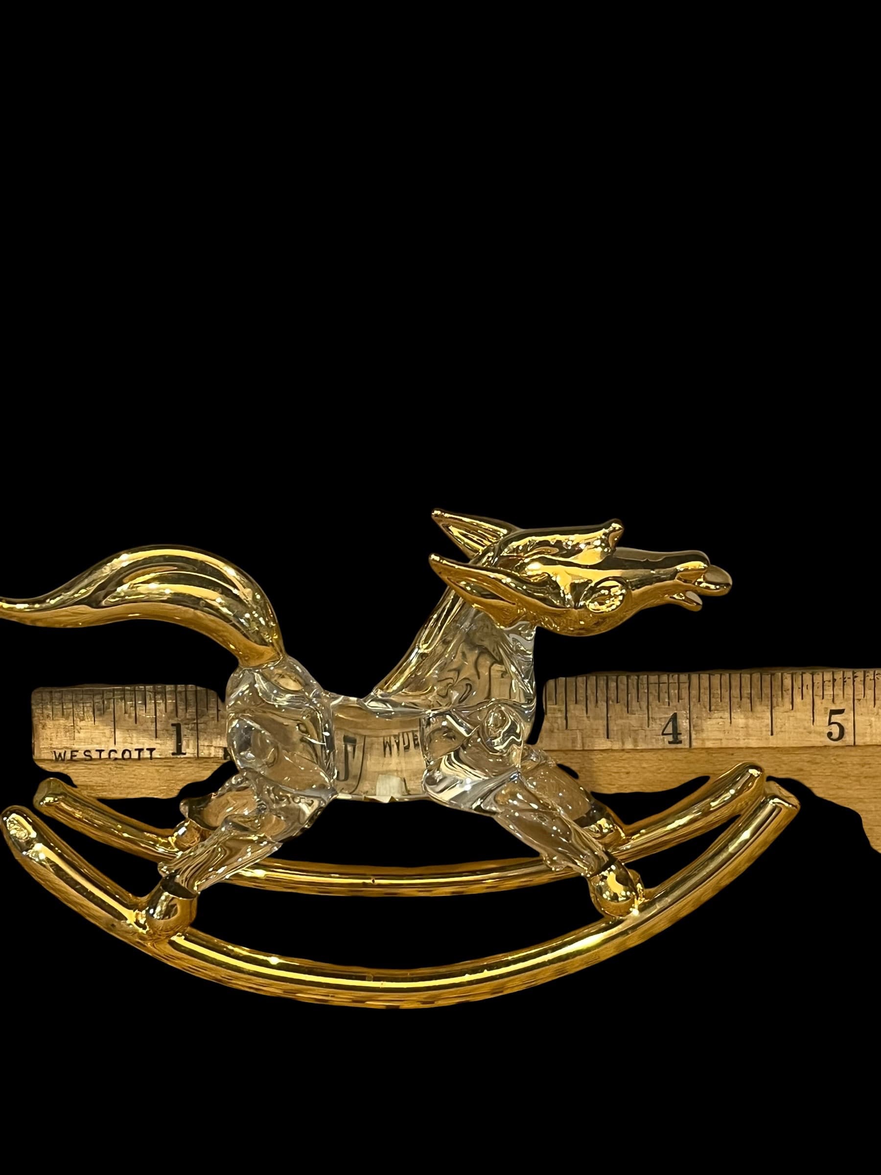 Glass & Gold Rocking Horse Figurine (941) - Regular - Thumbnail 4