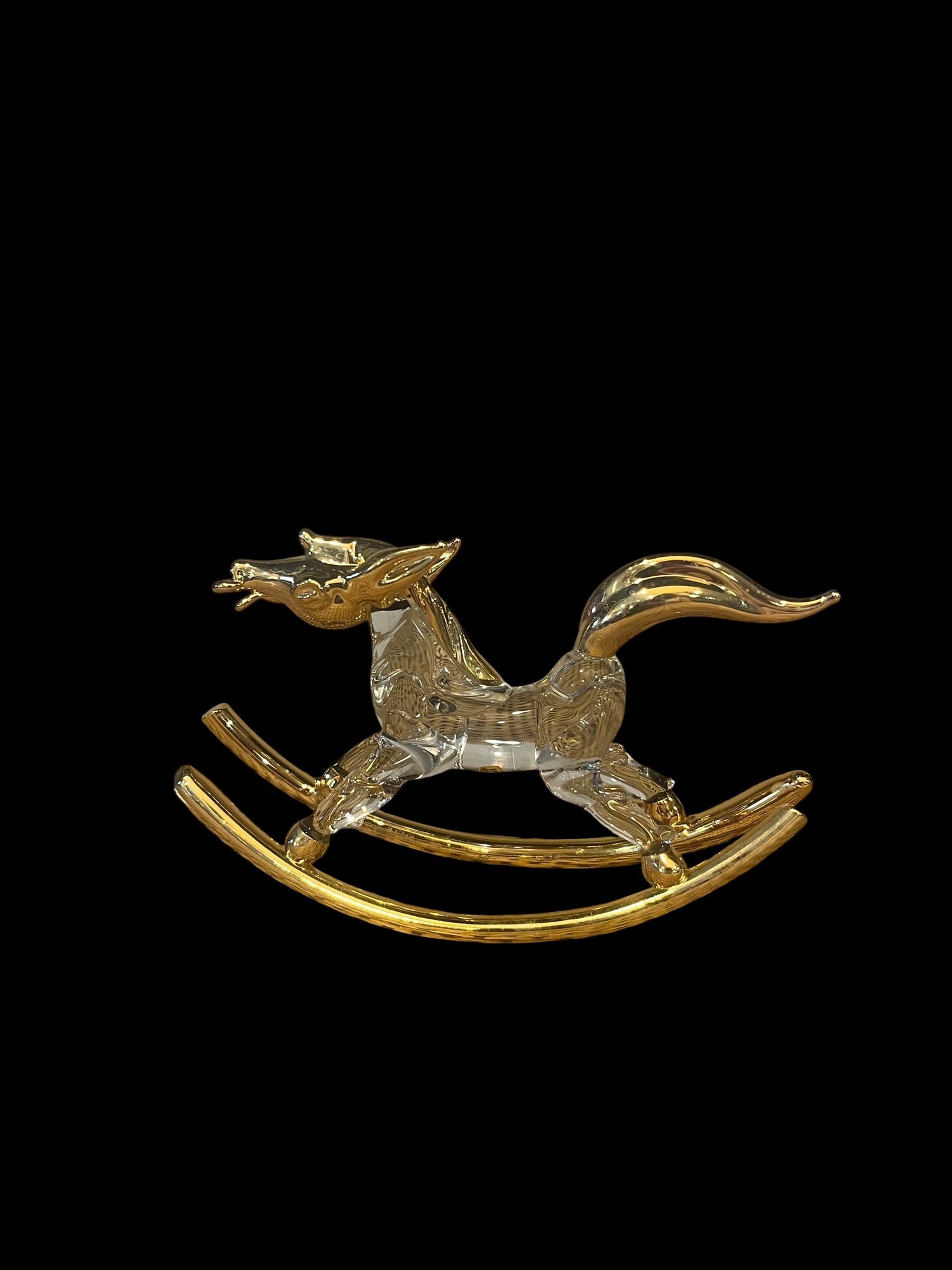 Glass & Gold Rocking Horse Figurine (941) - Regular - Image 1