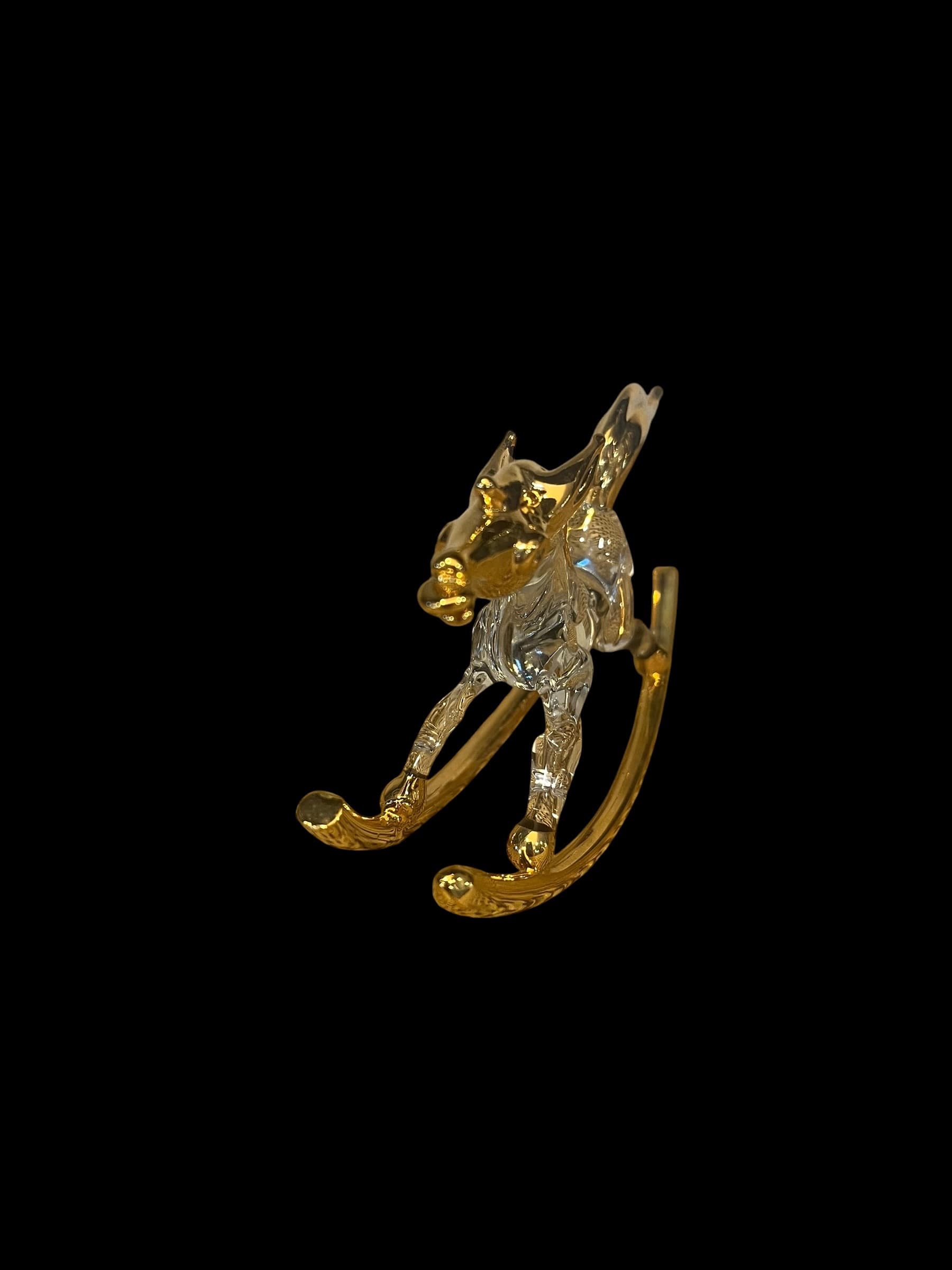 Glass & Gold Rocking Horse Figurine (941) - Regular - Thumbnail 2
